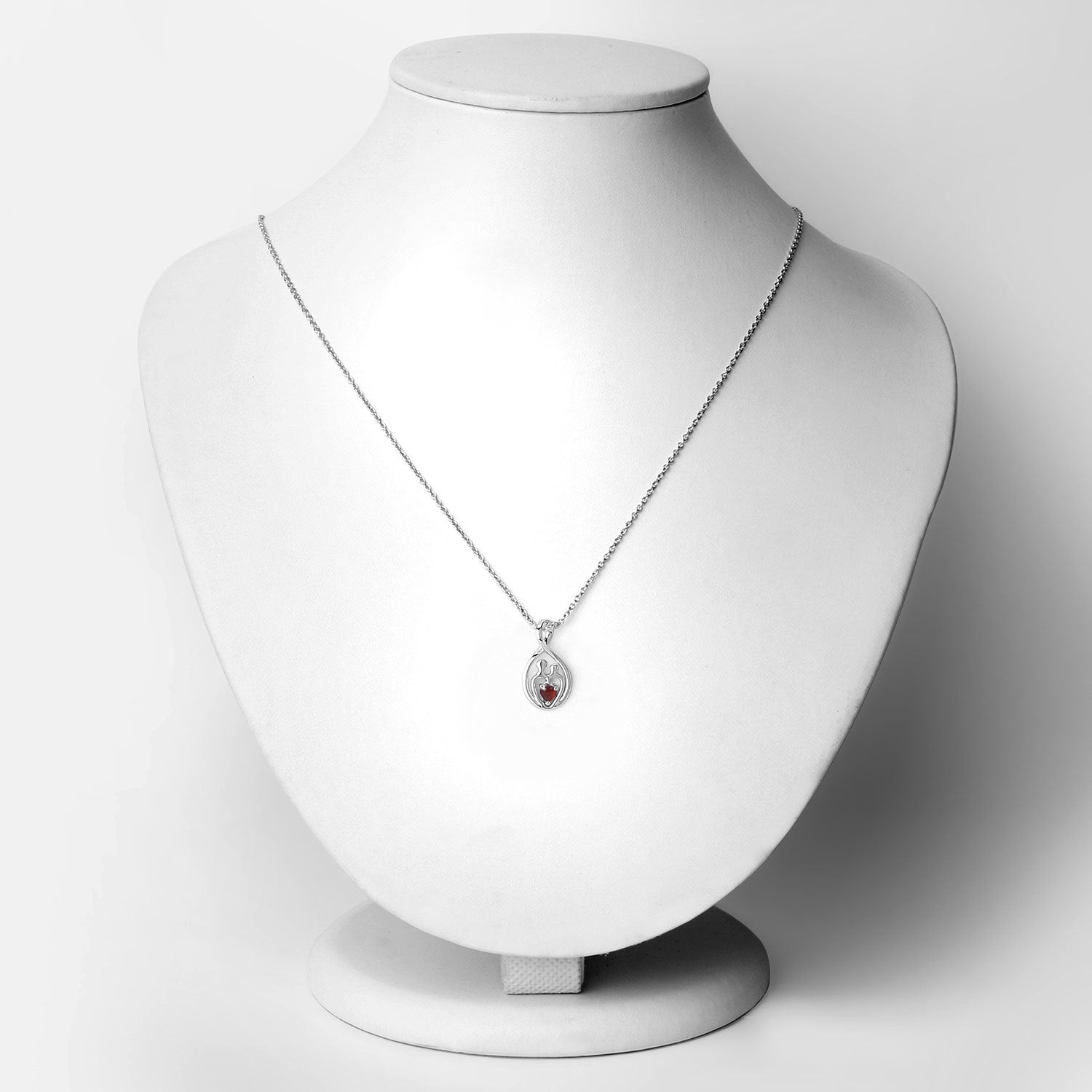 0.14 Carat Genuine Garnet .925 Sterling Silver Pendant on sale at MyriadMart
