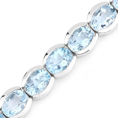 44.00 Carat Genuine Blue Topaz .925 Sterling Silver Bracelet on sale at MyriadMart
