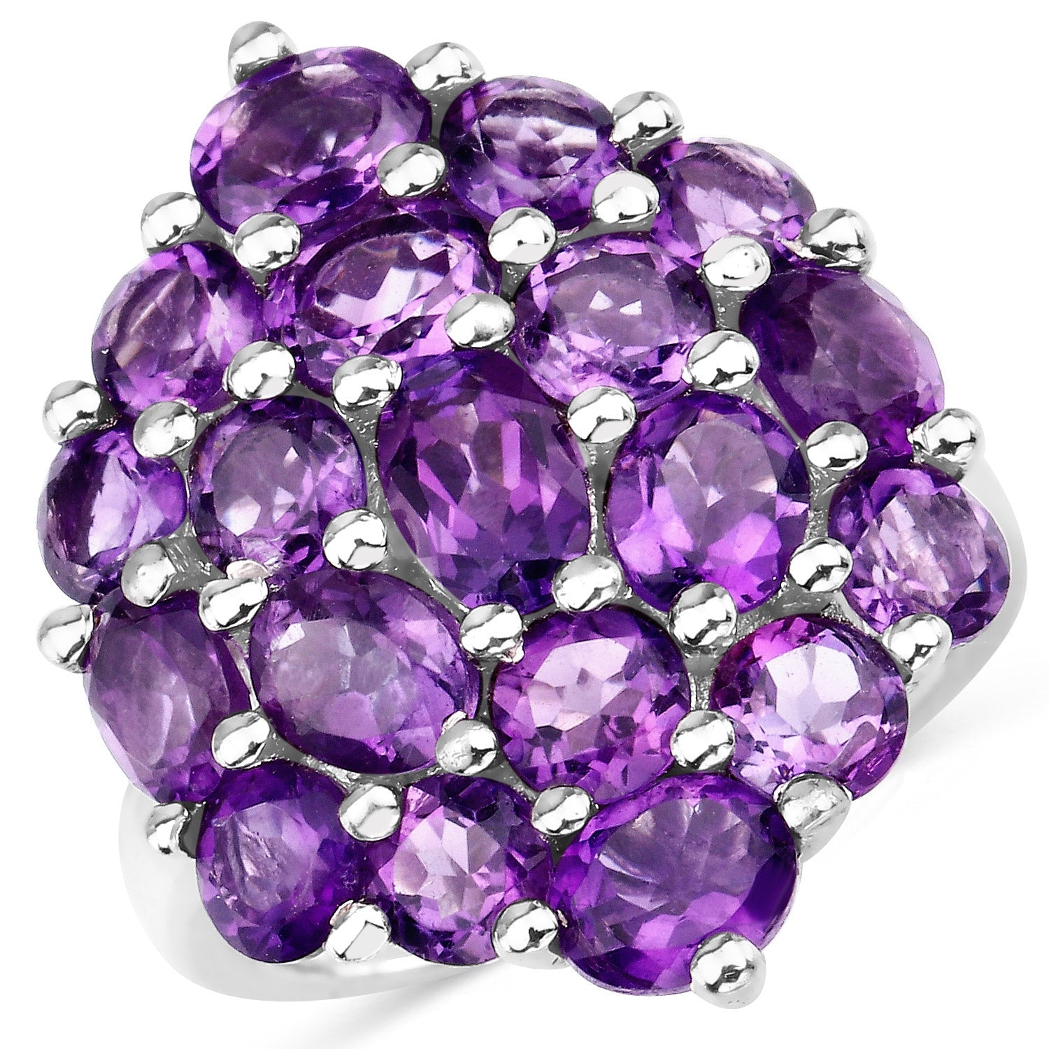5.44 Carat Genuine Amethyst .925 Sterling Silver Ring on sale at MyriadMart