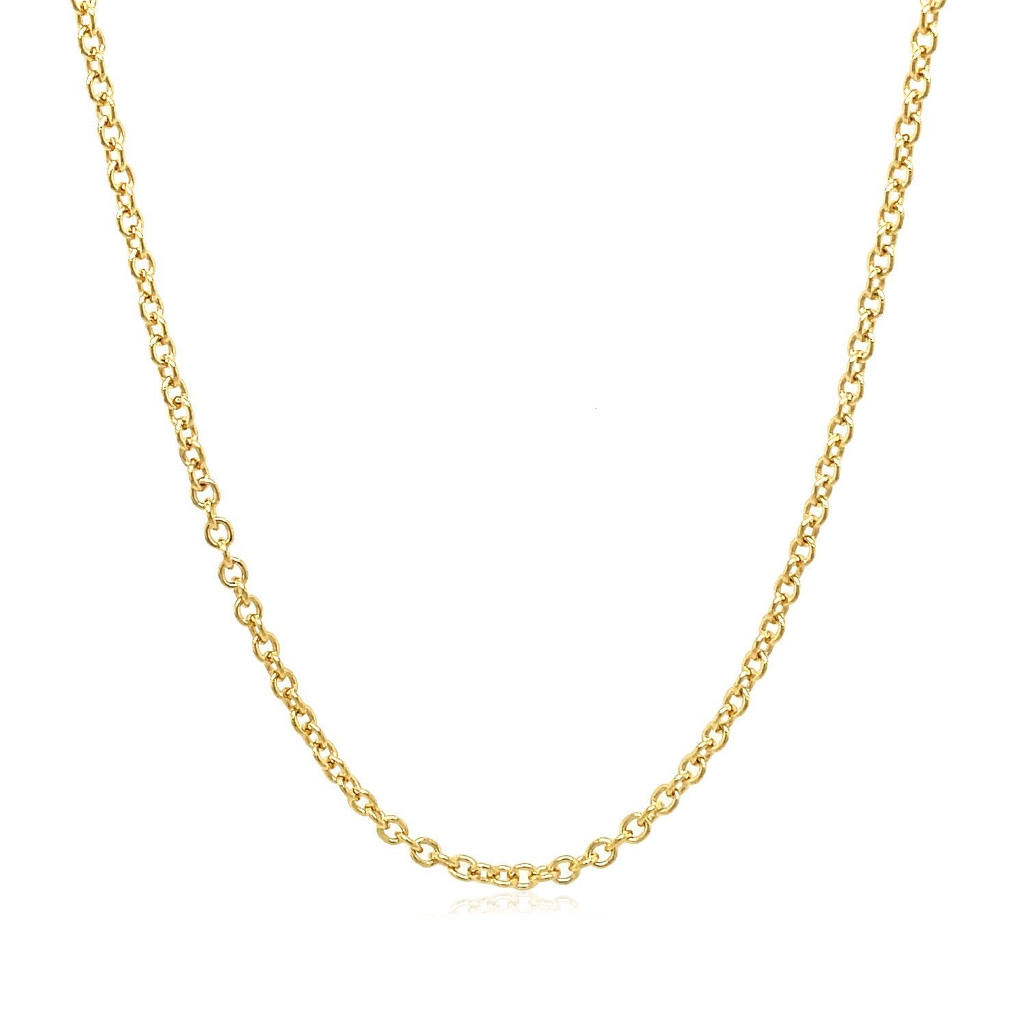 14k Yellow Gold Round Cable Link Chain 1.9mm on sale at MyriadMart