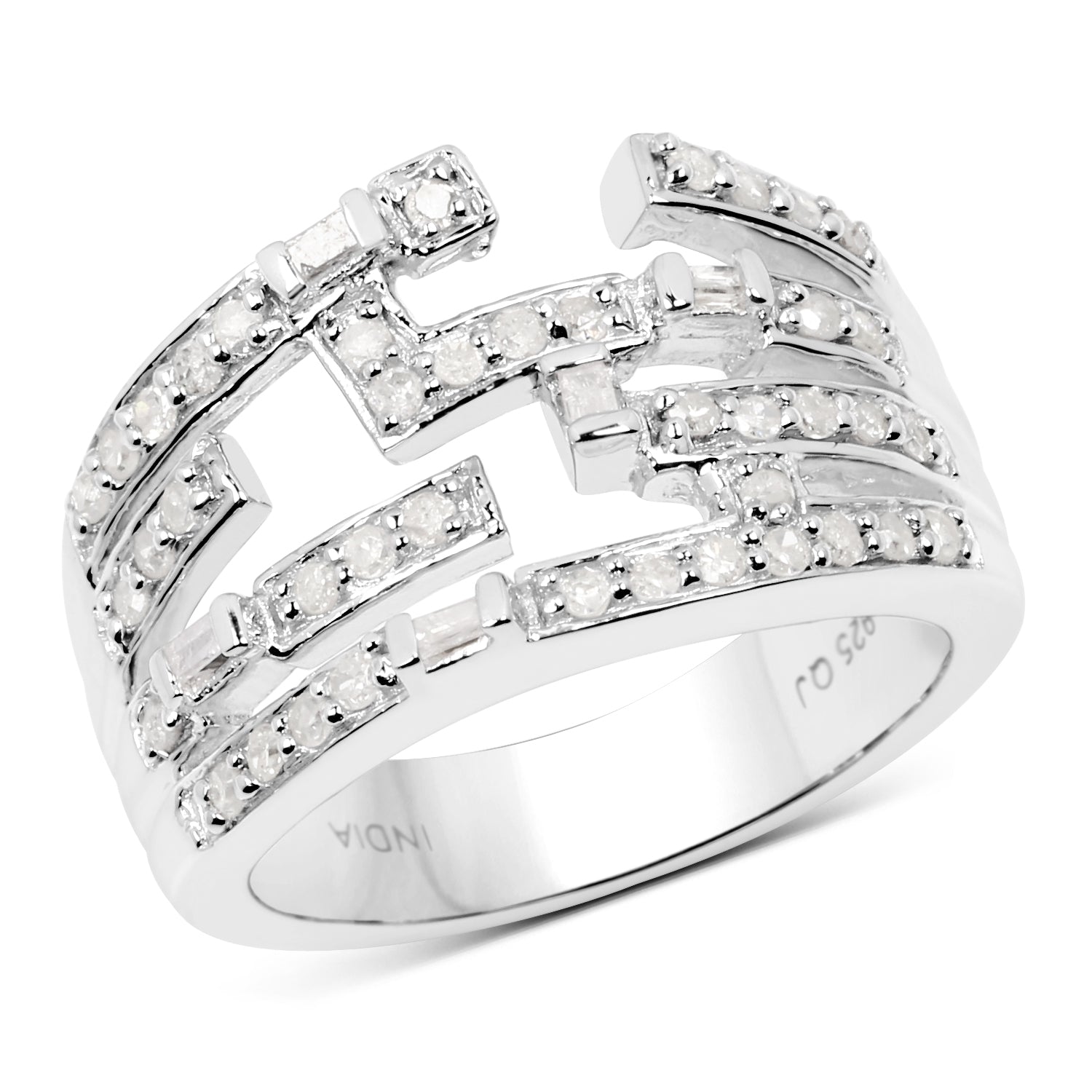 0.60 Carat Genuine White Diamond .925 Sterling Silver Ring on sale at MyriadMart