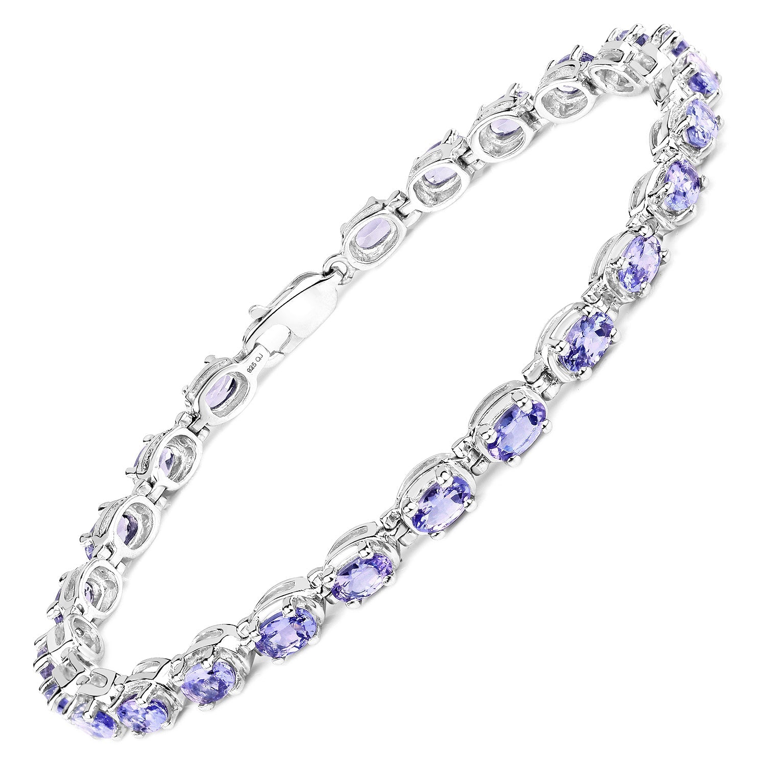 6.00 Carat Genuine Tanzanite .925 Sterling Silver Bracelet on sale at MyriadMart