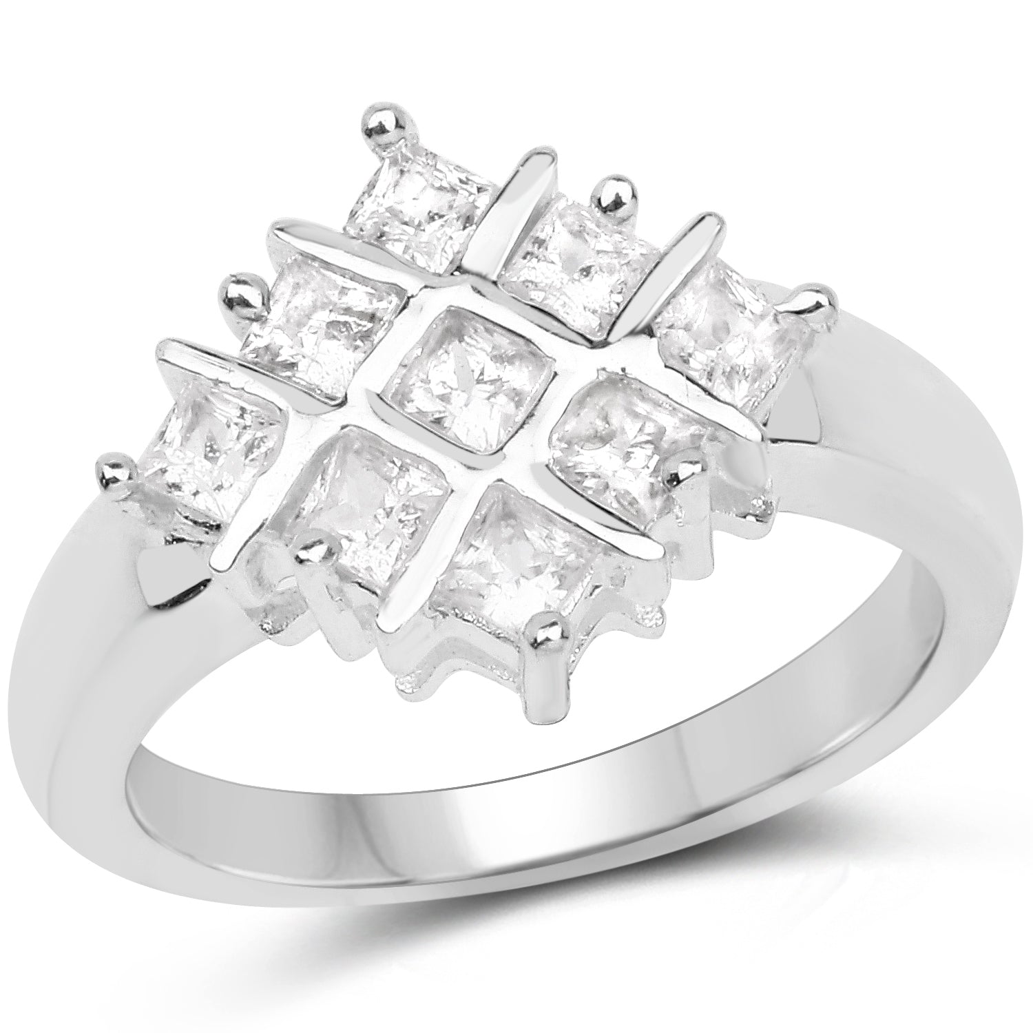 1.08 Carat Genuine White Sapphire .925 Sterling Silver Ring on sale at MyriadMart