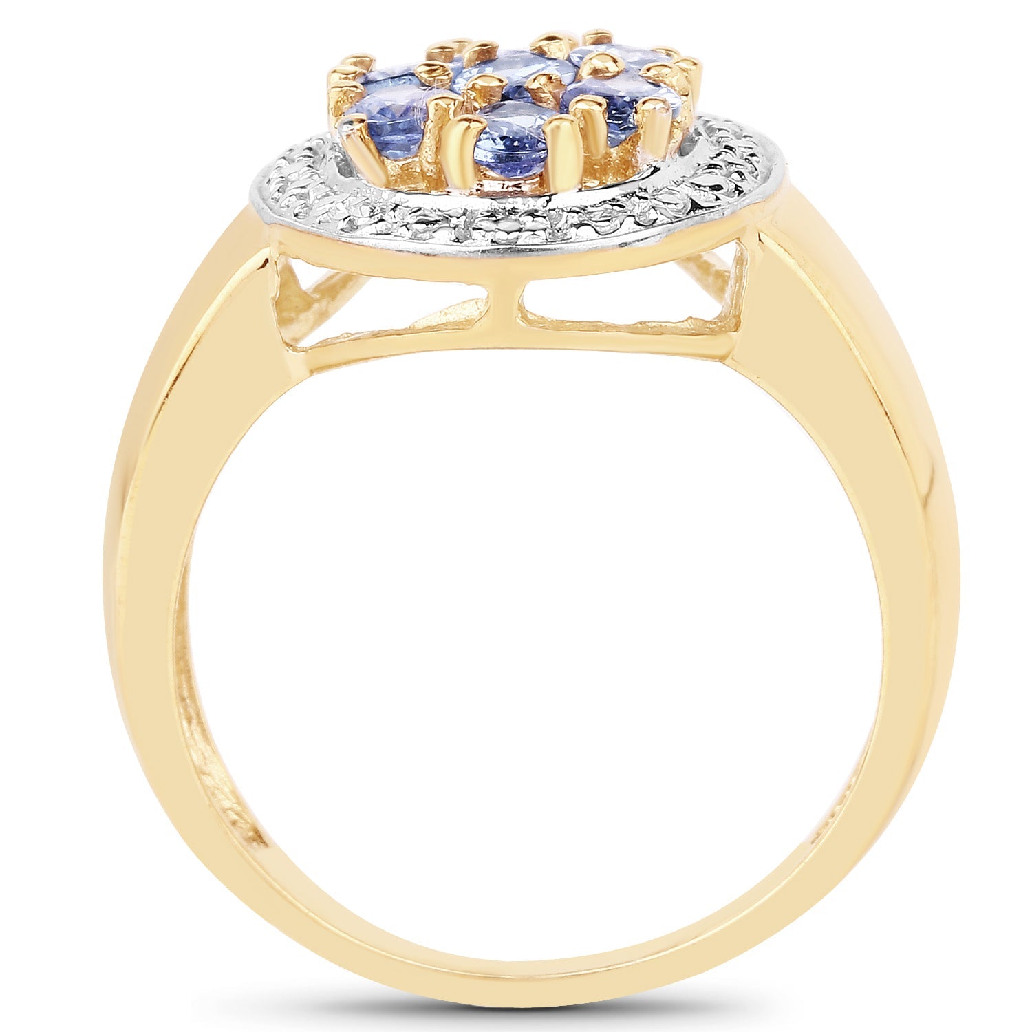 14K Yellow Gold Plated 1.19 Carat Genuine Tanzanite .925 Sterling Silver Ring on sale at MyriadMart