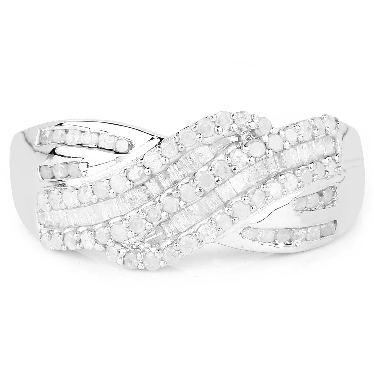 0.64 Carat Genuine White Diamond .925 Sterling Silver Ring on sale at MyriadMart