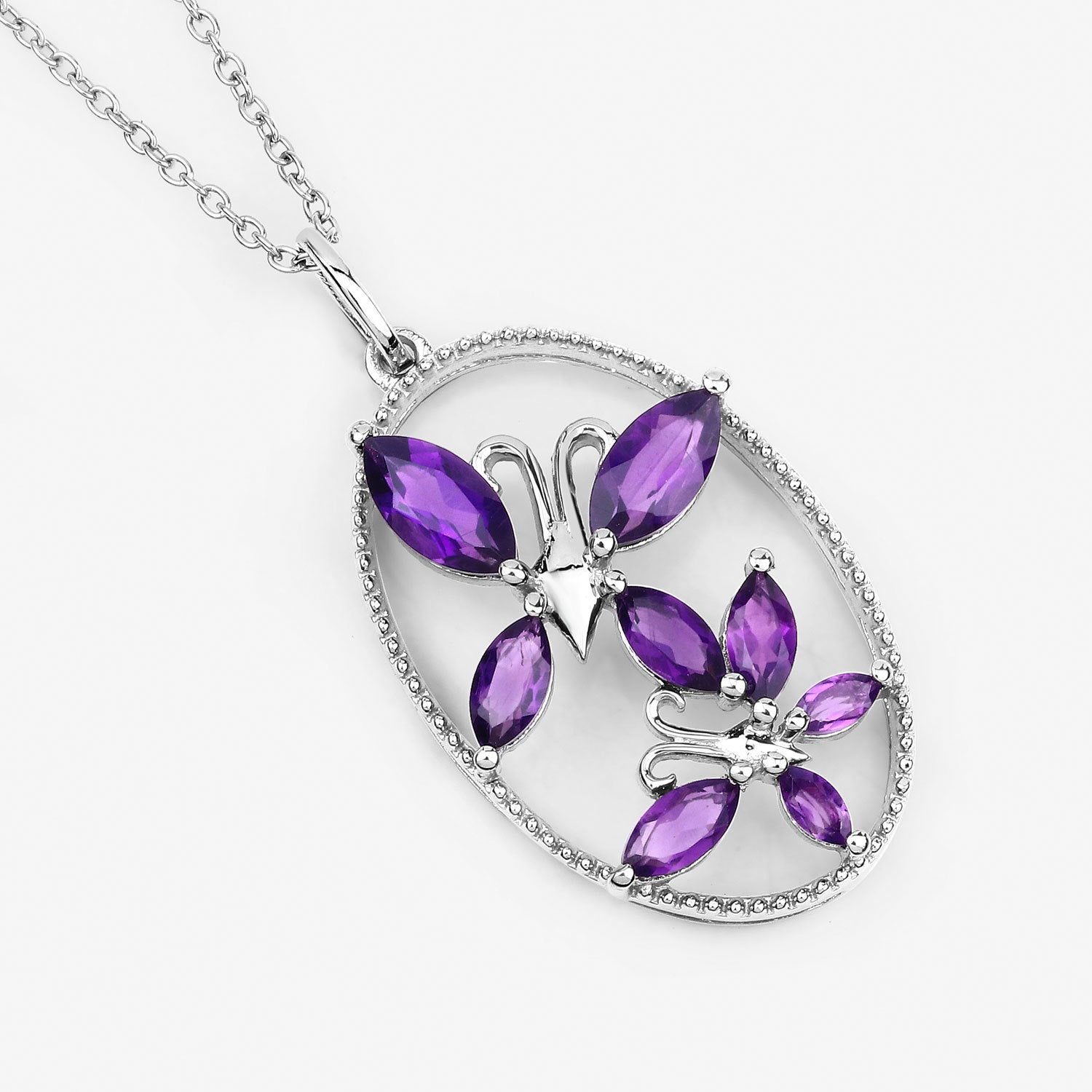 2.12 Carat Genuine Amethyst .925 Sterling Silver Pendant on sale at MyriadMart