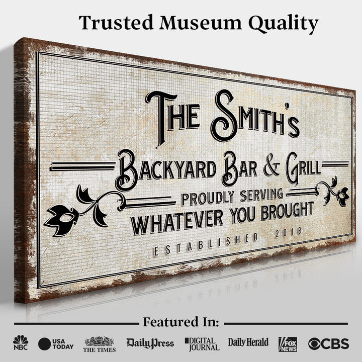 Backyard Bar & Grill Sign on sale at MyriadMart