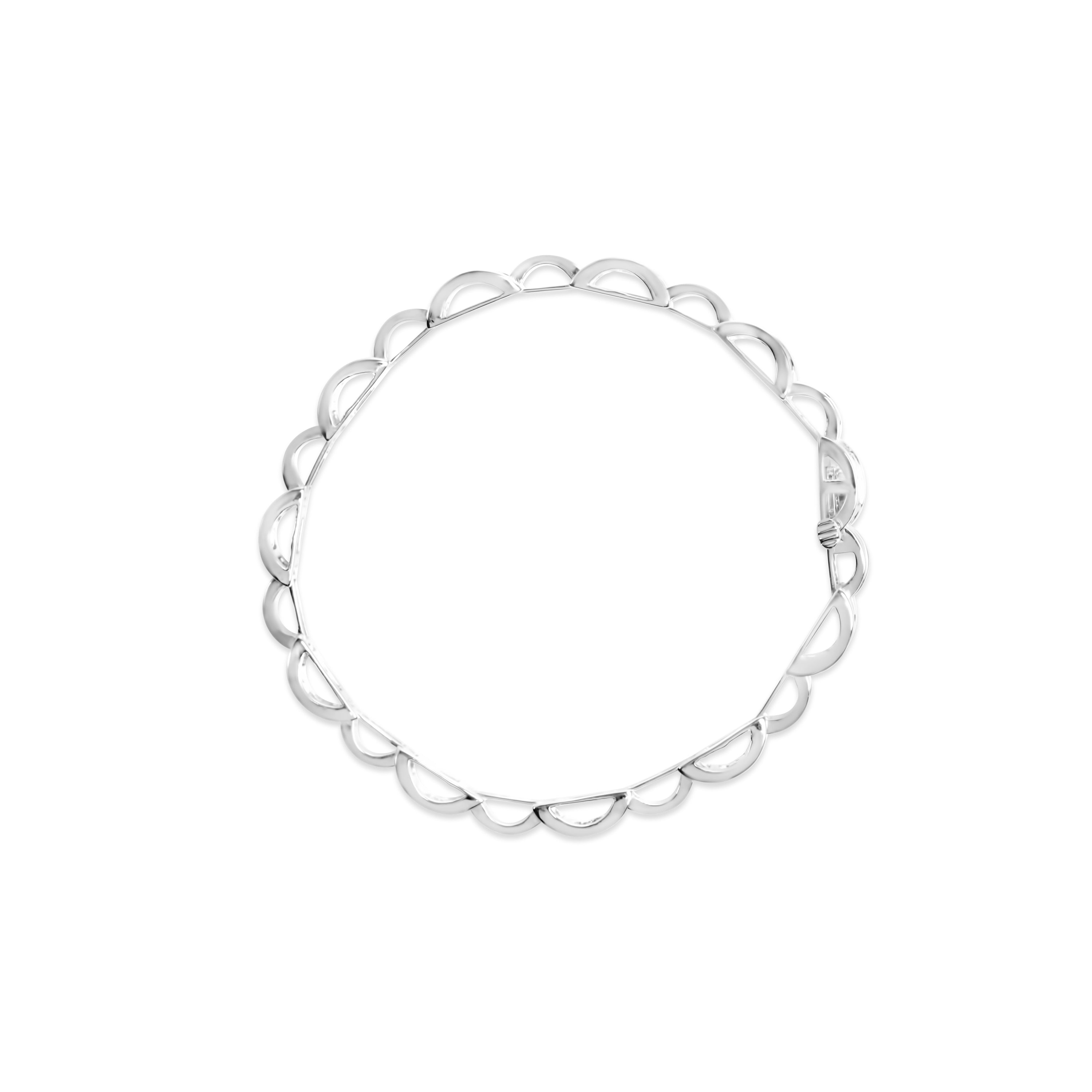 14K White Gold 1.0 Cttw Invisible Set Princess Diamond Alternating Link Tennis Bracelet I-J Color, I1-I2 Clarity - 7.25" on sale at MyriadMart