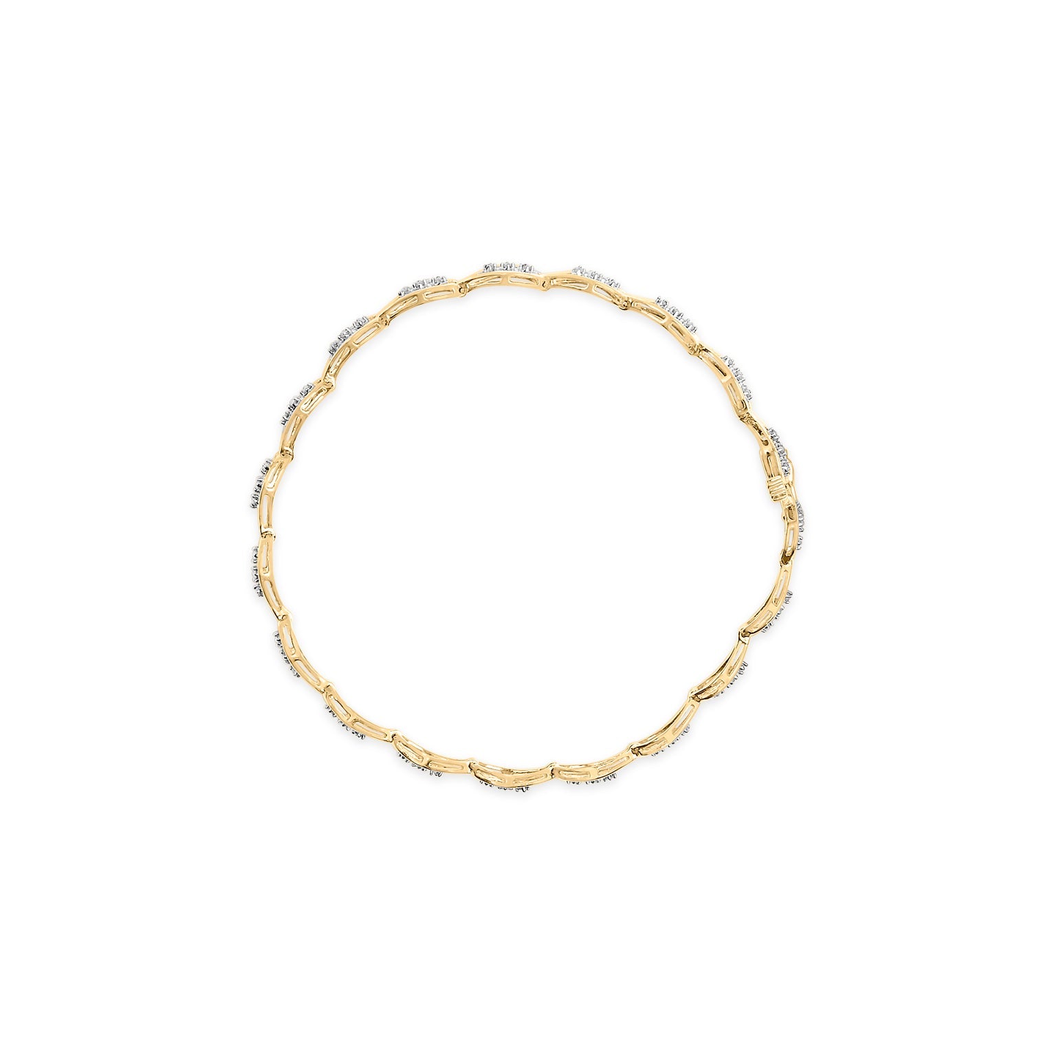10k Yellow Gold 1/3 Cttw Diamond 3 Stone Teardrop Design Link Bracelet I-J Color, I1-I2 Clarity - 7.25" Inches on sale at MyriadMart