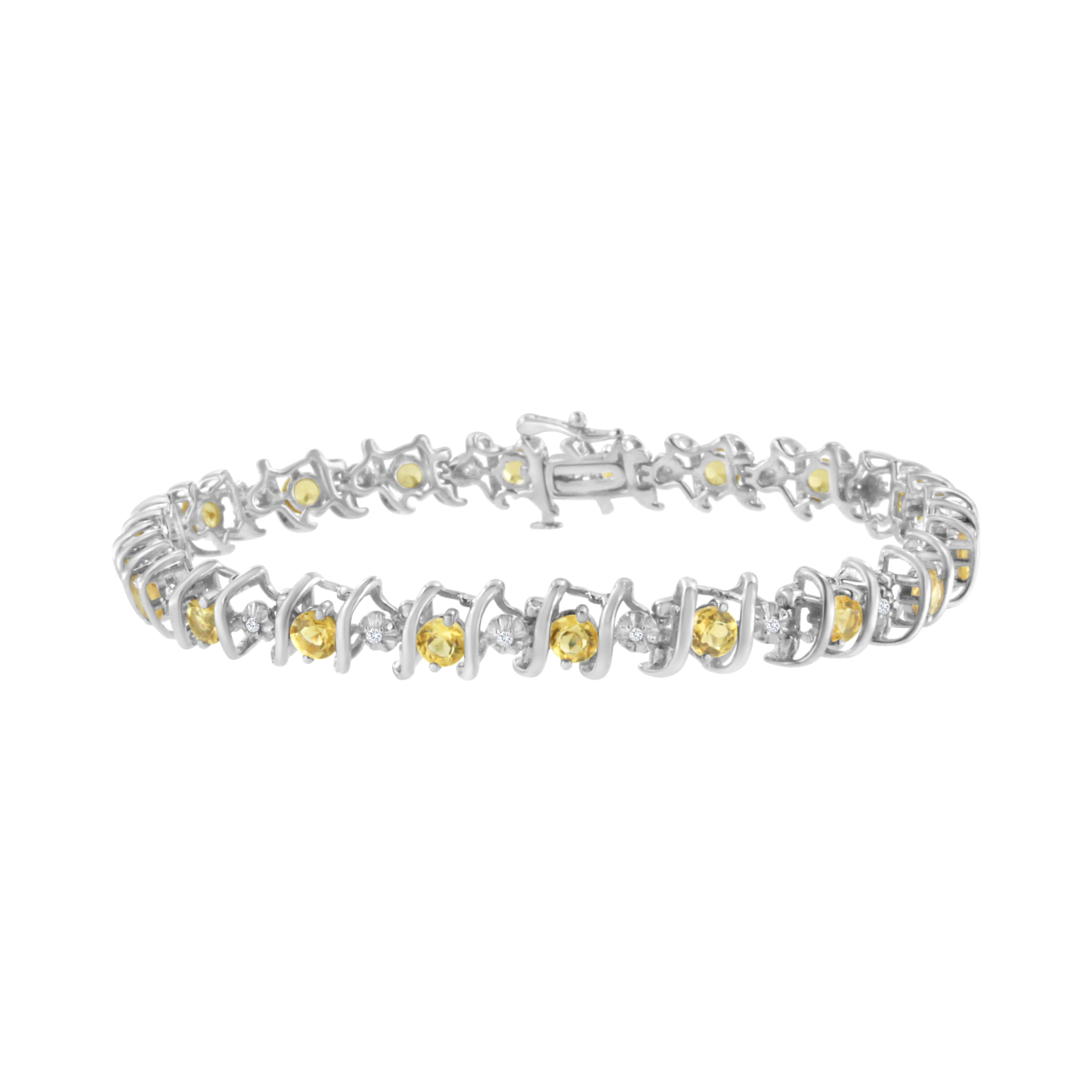 .925 Sterling Silver, Lab-Grown Gemstone and 4 Cttw Round Diamond Tennis Bracelet H-I Color, I1-I2 Clarity - Created Blue Sapphire, September Birthstone on sale at MyriadMart