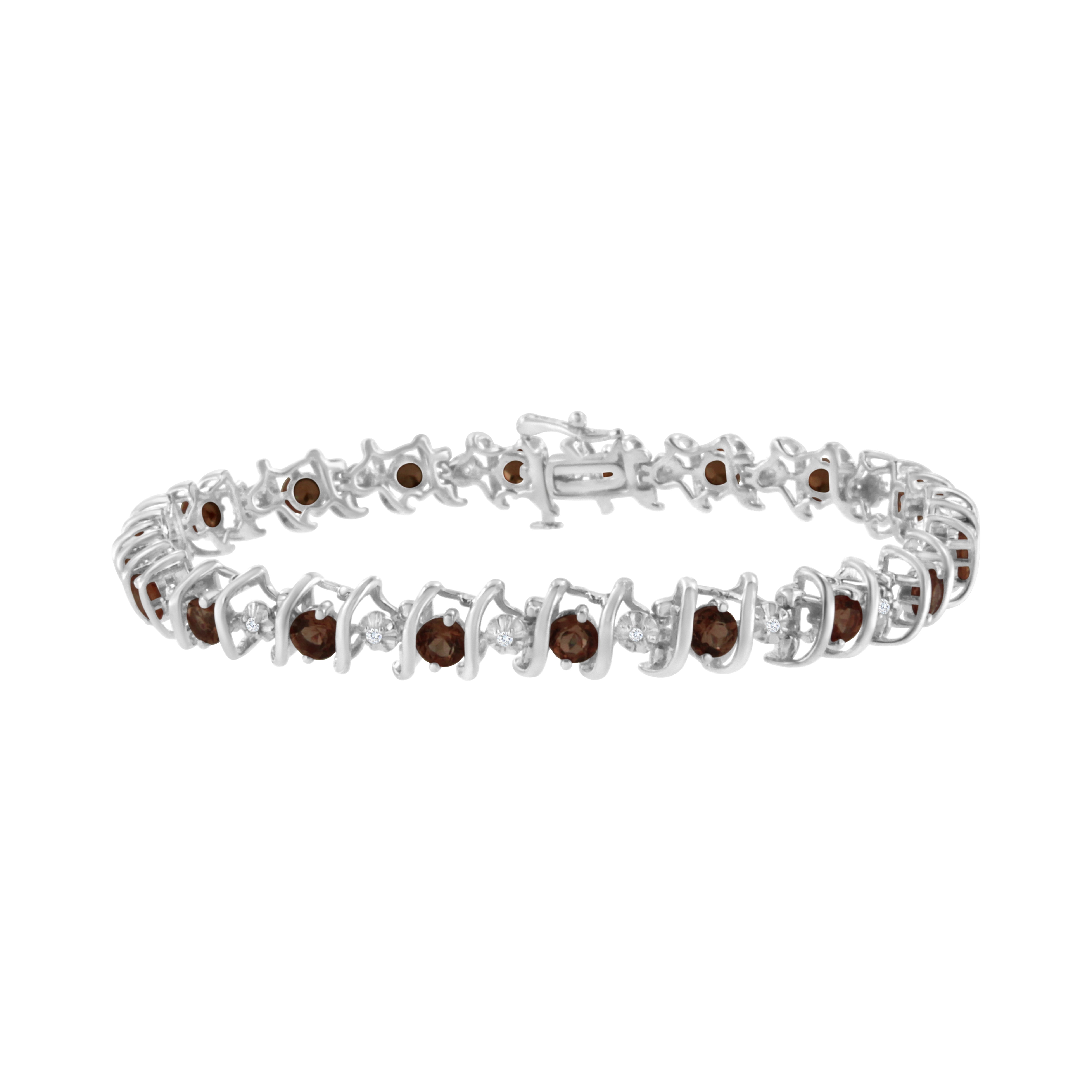 .925 Sterling Silver, Lab-Grown Gemstone and 4 Cttw Round Diamond Tennis Bracelet H-I Color, I1-I2 Clarity - Created Blue Sapphire, September Birthstone on sale at MyriadMart
