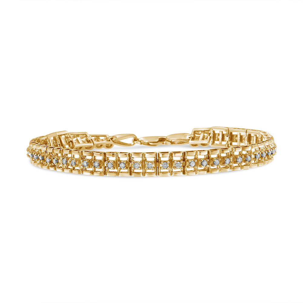 .925 Sterling Silver 1.0 Cttw Rose Cut Diamond Double-Link 7" Tennis Bracelet I-J Color, I3 Clarity on sale at MyriadMart