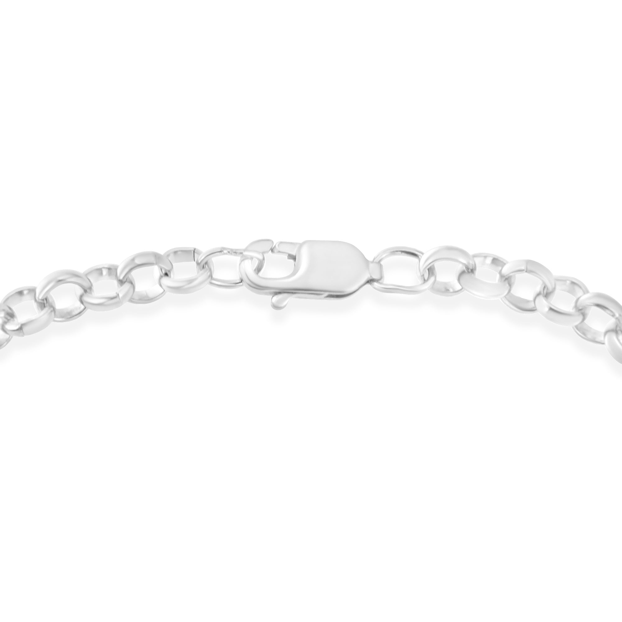 .925 Sterling Silver 1/4 Cttw Diamond-Accented Heart and Ribbon Charm 7" Link Chain Bracelet H-I Color, I1-I2 Clarity on sale at MyriadMart
