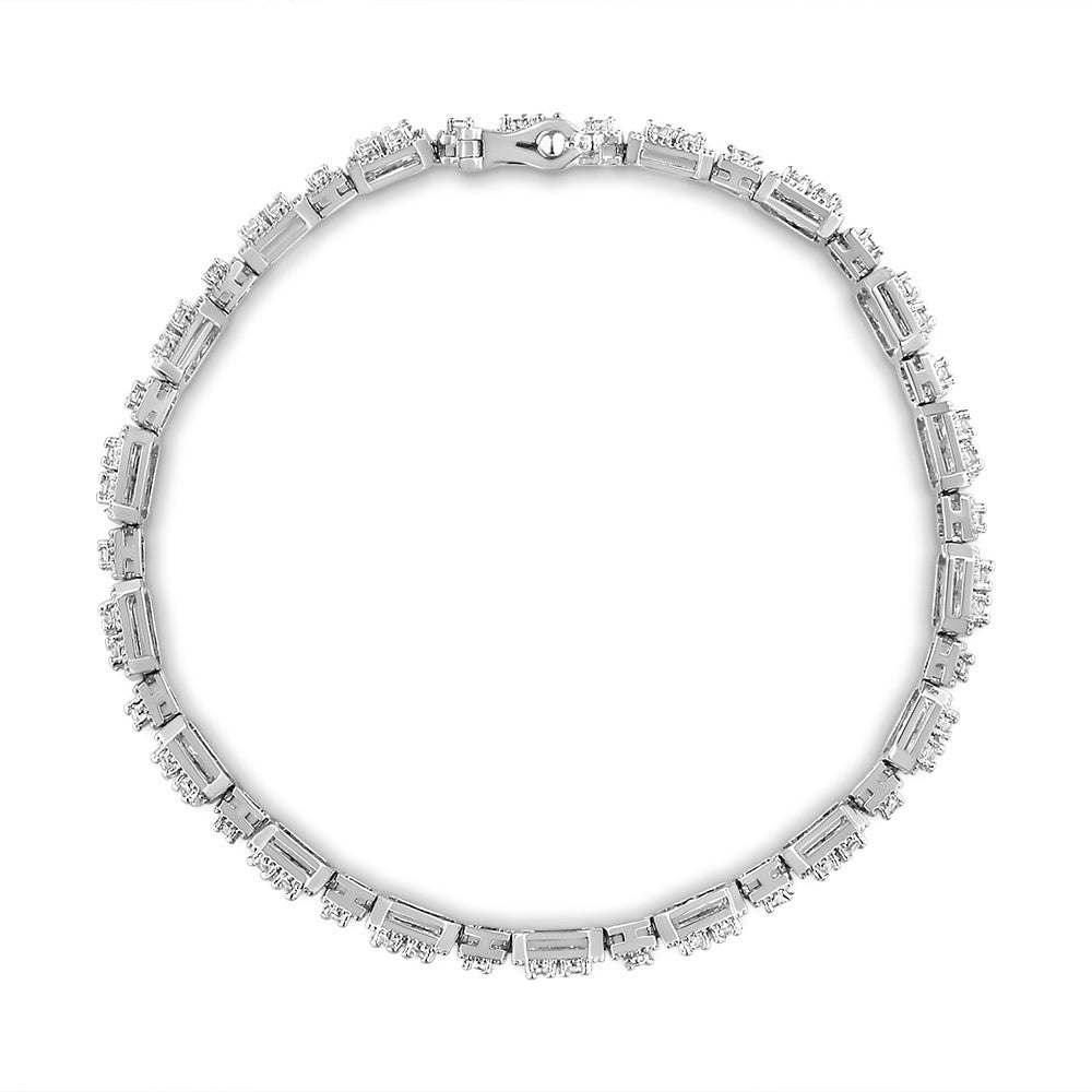 10K White Gold 2.0 Cttw Diamond Square Link Bracelet J-K Color, I2-I3 Clarity - Size 7.25" on sale at MyriadMart