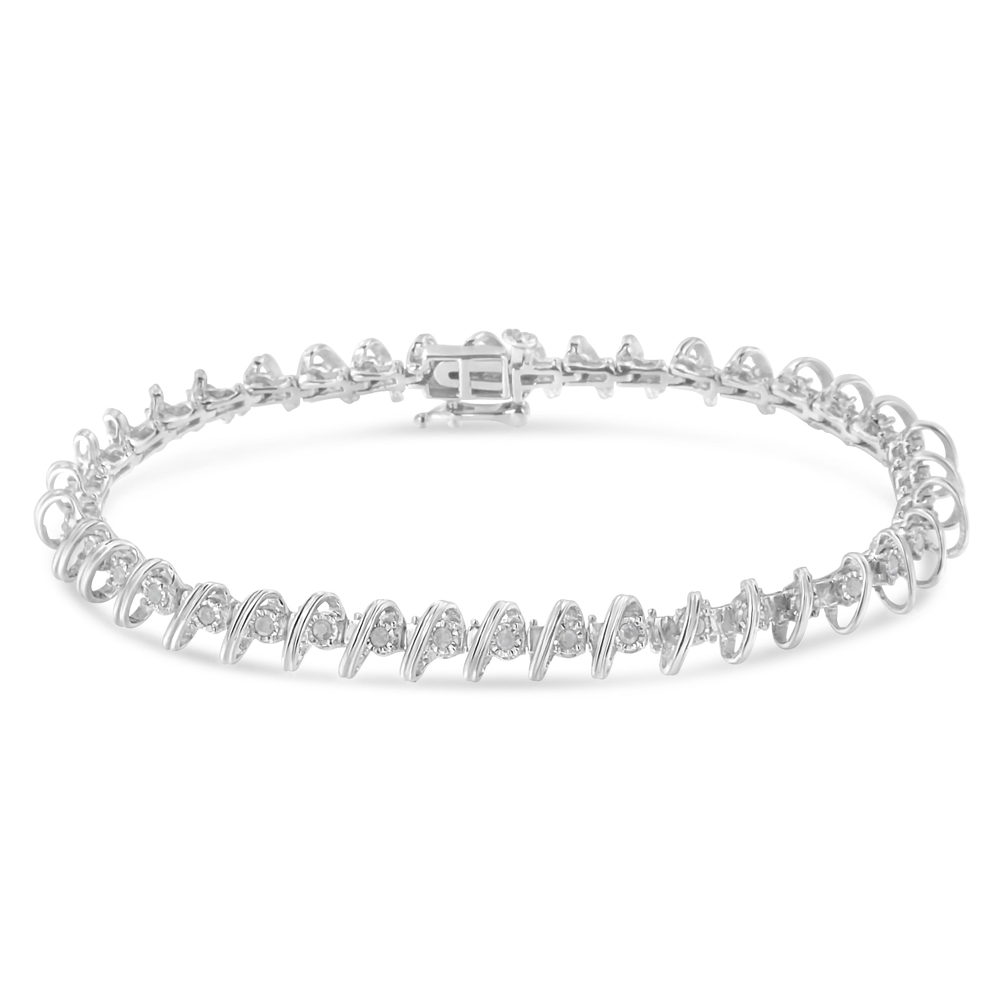 .925 Sterling Silver 1/2 Cttw Diamond Miracle-Set 7" Tennis Bracelet I-J Color, I3 Clarity on sale at MyriadMart