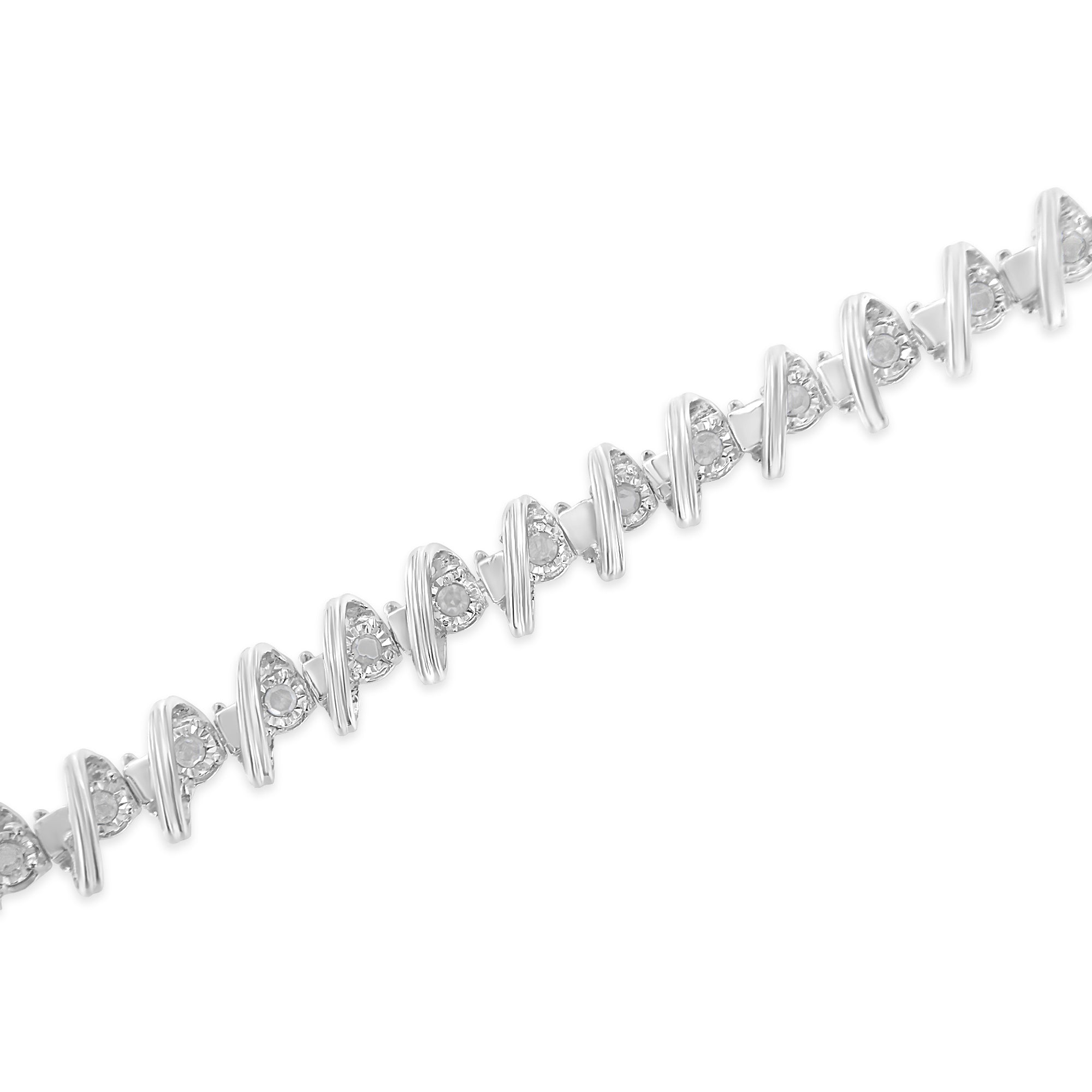 .925 Sterling Silver 1/2 Cttw Diamond Miracle-Set 7" Tennis Bracelet I-J Color, I3 Clarity on sale at MyriadMart