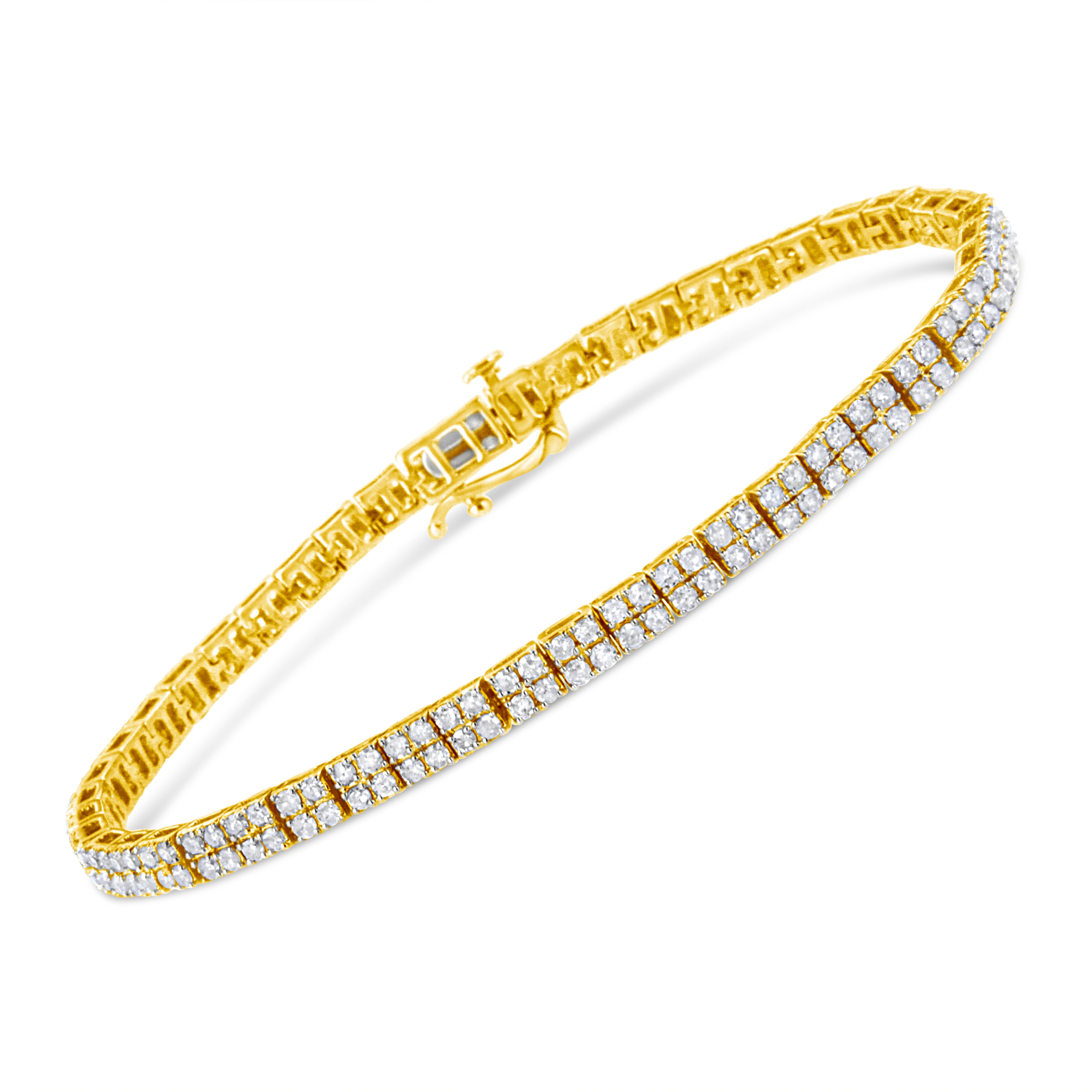 14K Yellow Gold Plated .925 Sterling Silver 3.0 Cttw Diamond Link Bracelet K-L Color, I2-I3 Clarity - 7.25" on sale at MyriadMart