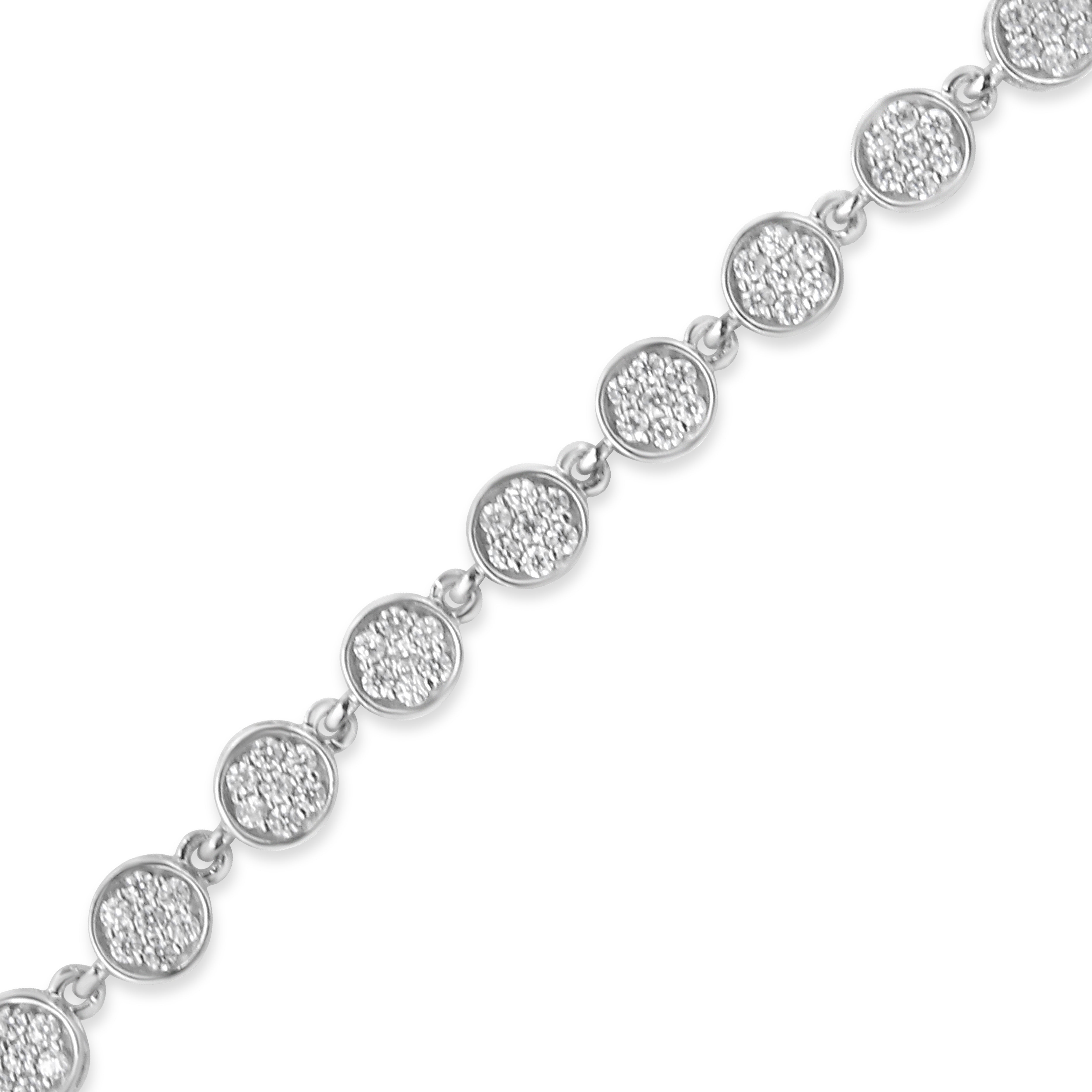.925 Sterling Silver 2.0 Cttw Round Diamond Link Bracelet G-H Color, I1-I2 Clarity - 7.25" on sale at MyriadMart