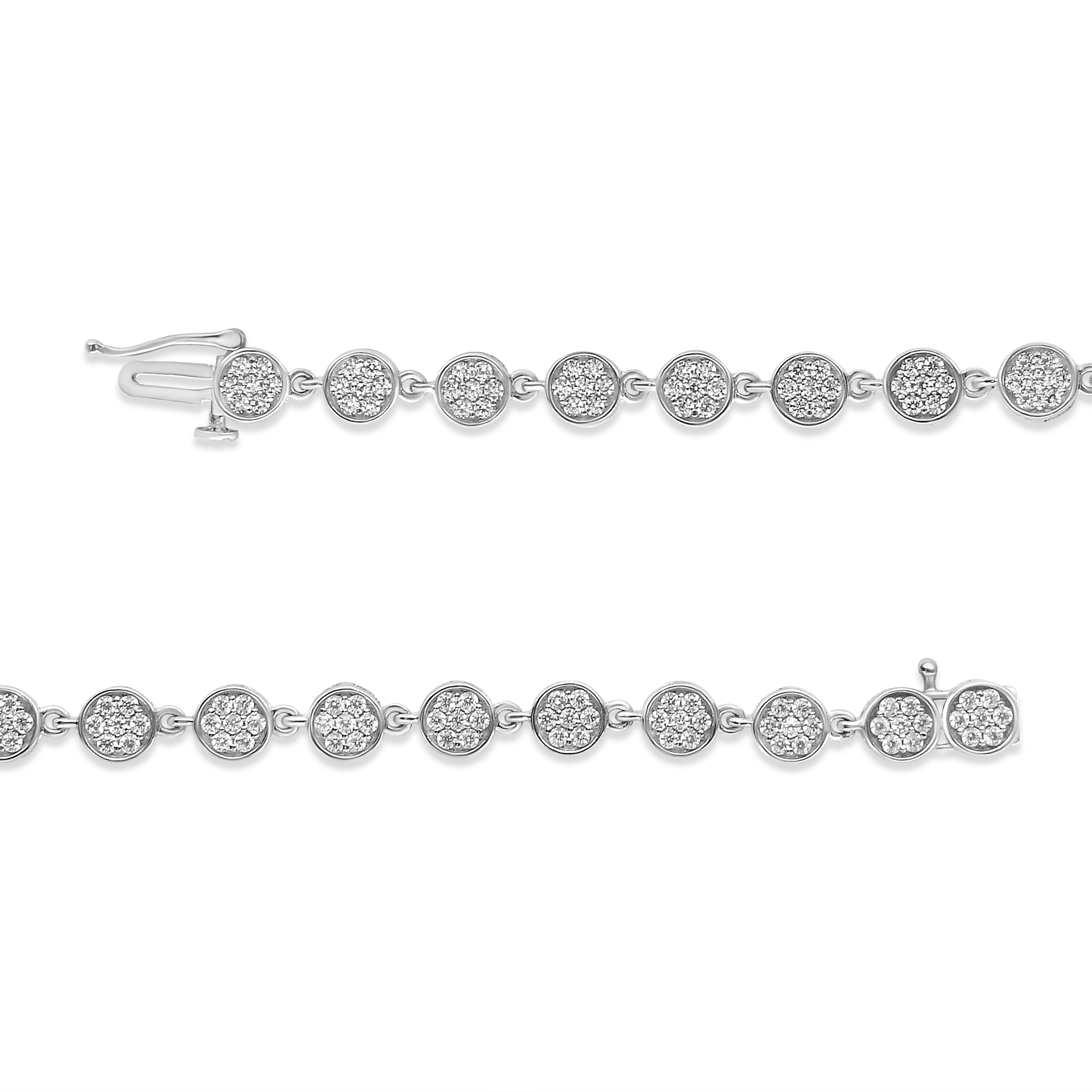 .925 Sterling Silver 2.0 Cttw Round Diamond Link Bracelet G-H Color, I1-I2 Clarity - 7.25" on sale at MyriadMart