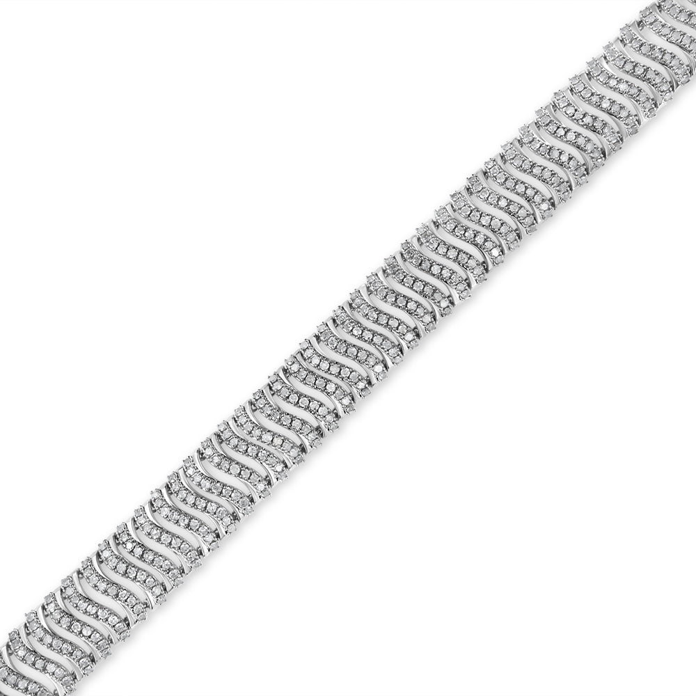 .925 Sterling Silver 5.00 Cttw Round-Cut Diamond "S" Link Bracelet I-J Color, I3 Clarity - Size 7.25 on sale at MyriadMart