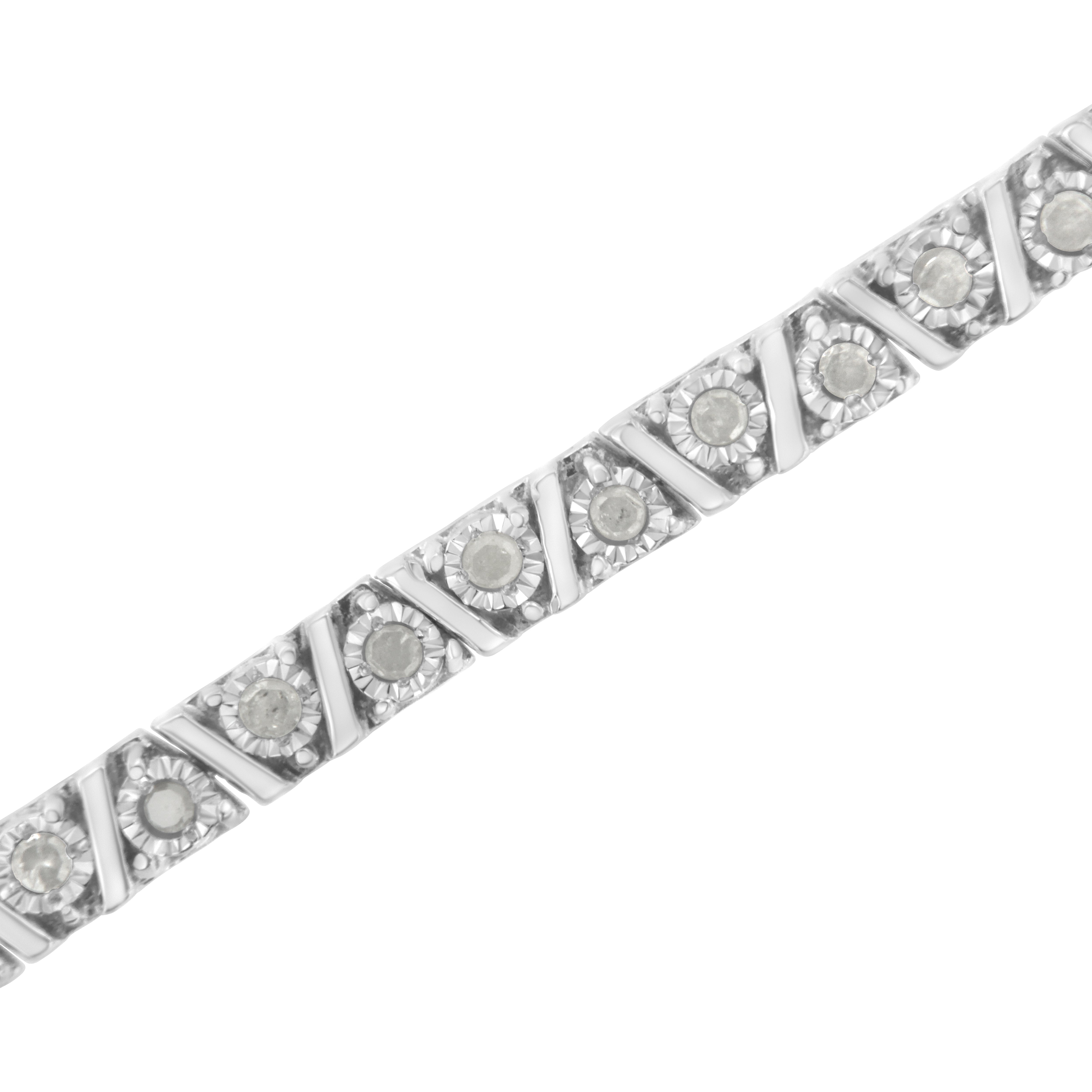 .925 Sterling Silver 1.0 cttw Miracle-Set Diamond Tennis Bracelet I-J Color, I3 Clarity - 7.25" on sale at MyriadMart