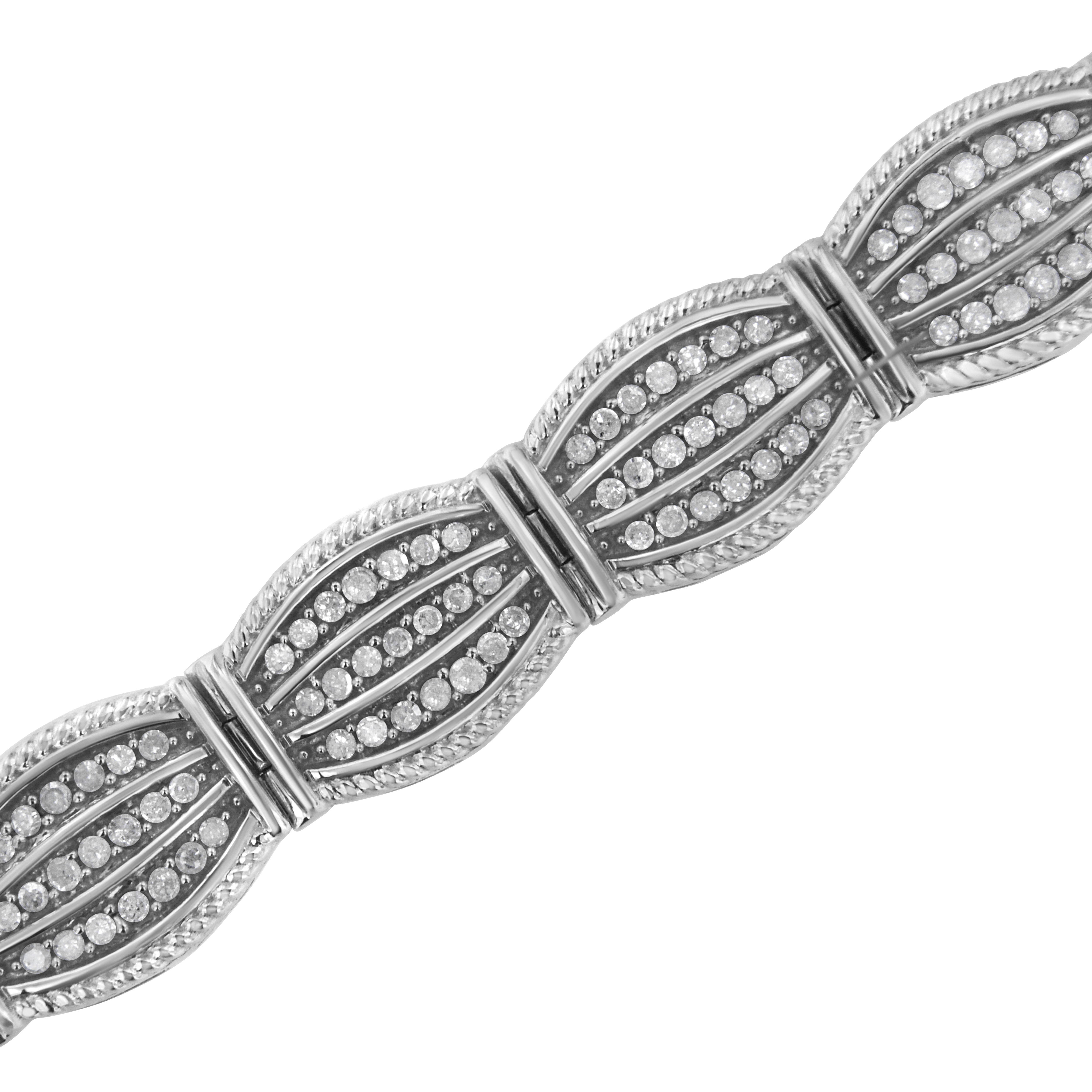 .925 Sterling Silver 3.0 Cttw Prong Set Diamond Art Deco Style Tennis Bracelet I-J Color, I2-I3 Clarity - 7.25" on sale at MyriadMart
