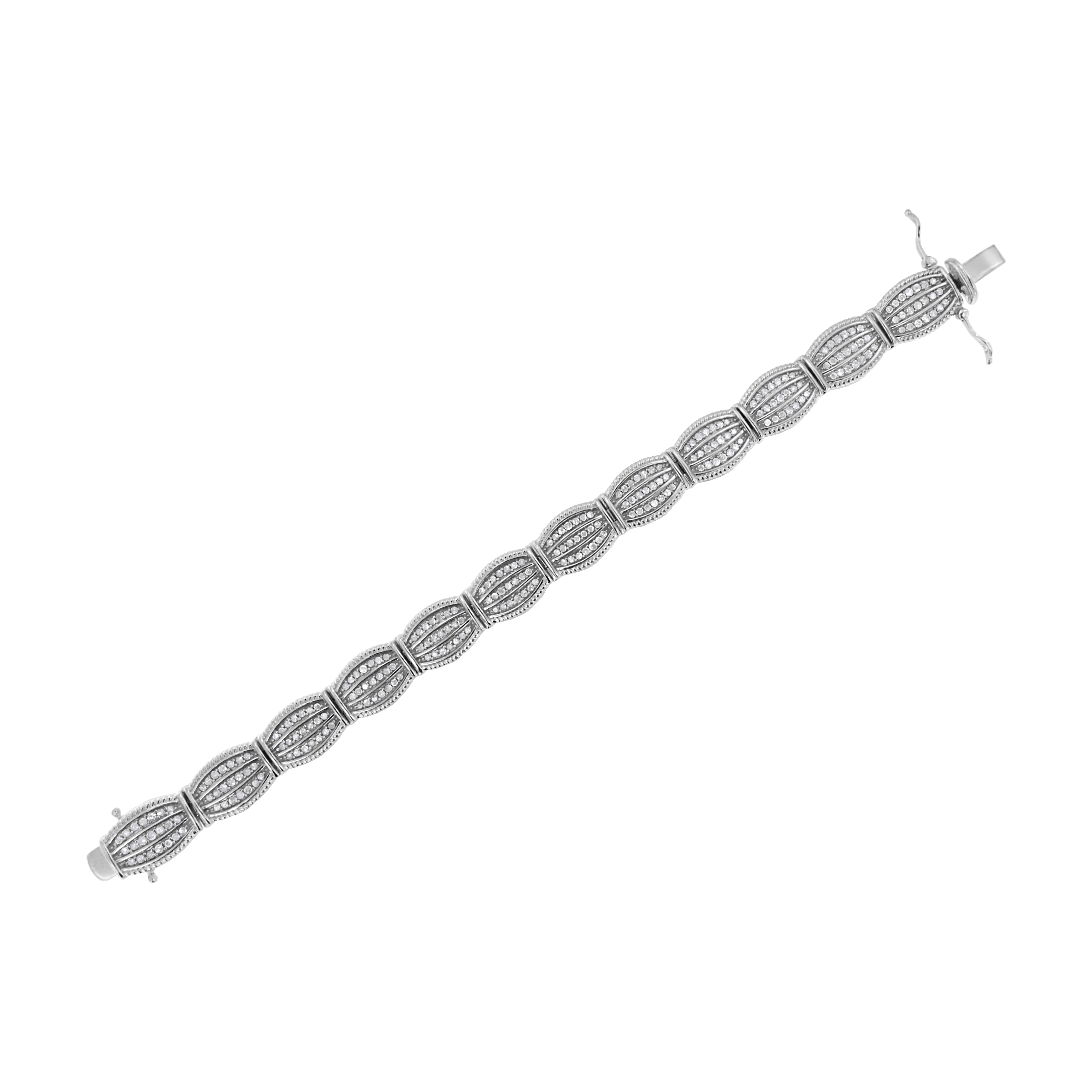 .925 Sterling Silver 3.0 Cttw Prong Set Diamond Art Deco Style Tennis Bracelet I-J Color, I2-I3 Clarity - 7.25" on sale at MyriadMart
