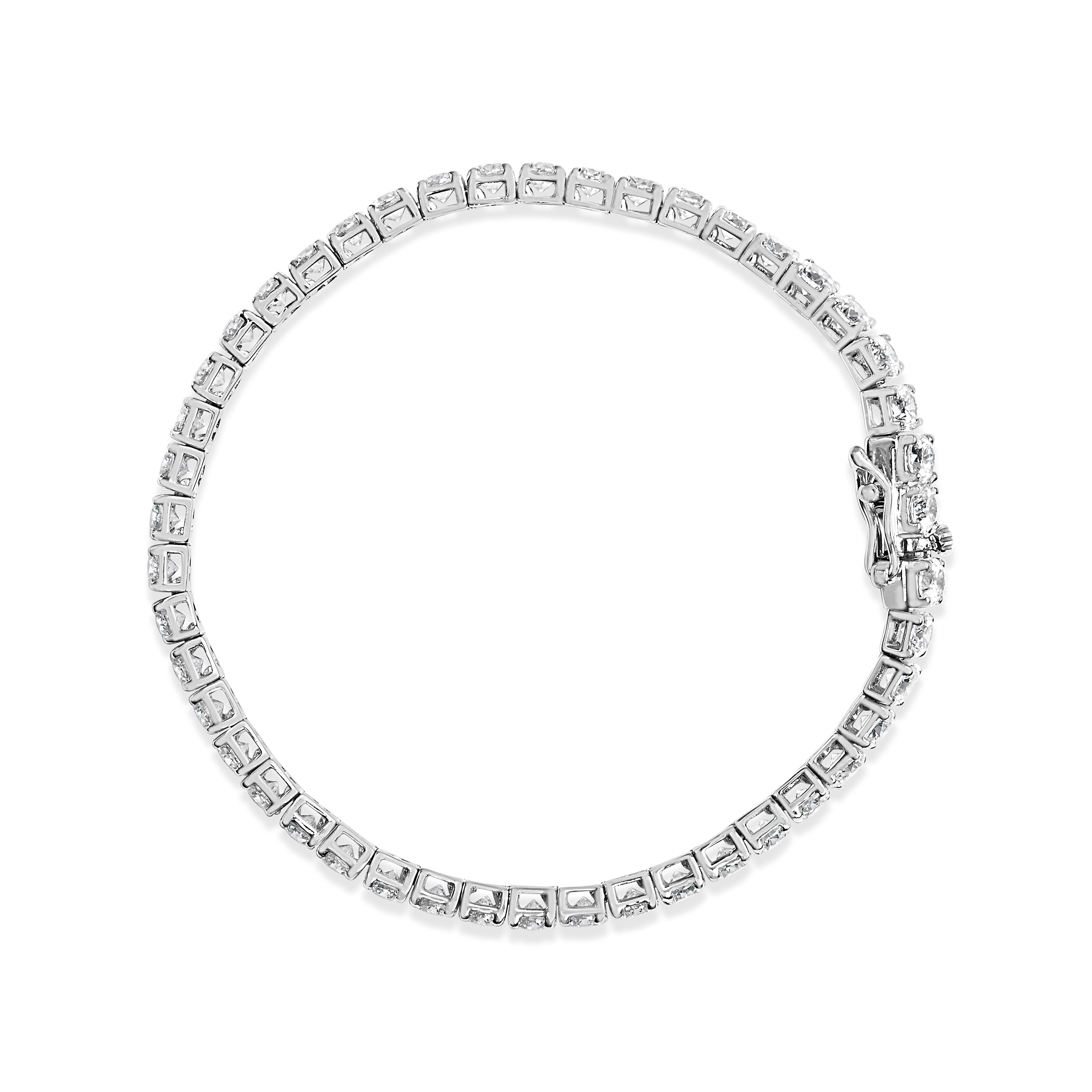 14K White Gold 5.00 Cttw Prong Set Lab Grown Round Diamond Classic Tennis Bracelet F-G Color, VS2-SI1 Clarity - 7.25" on sale at MyriadMart
