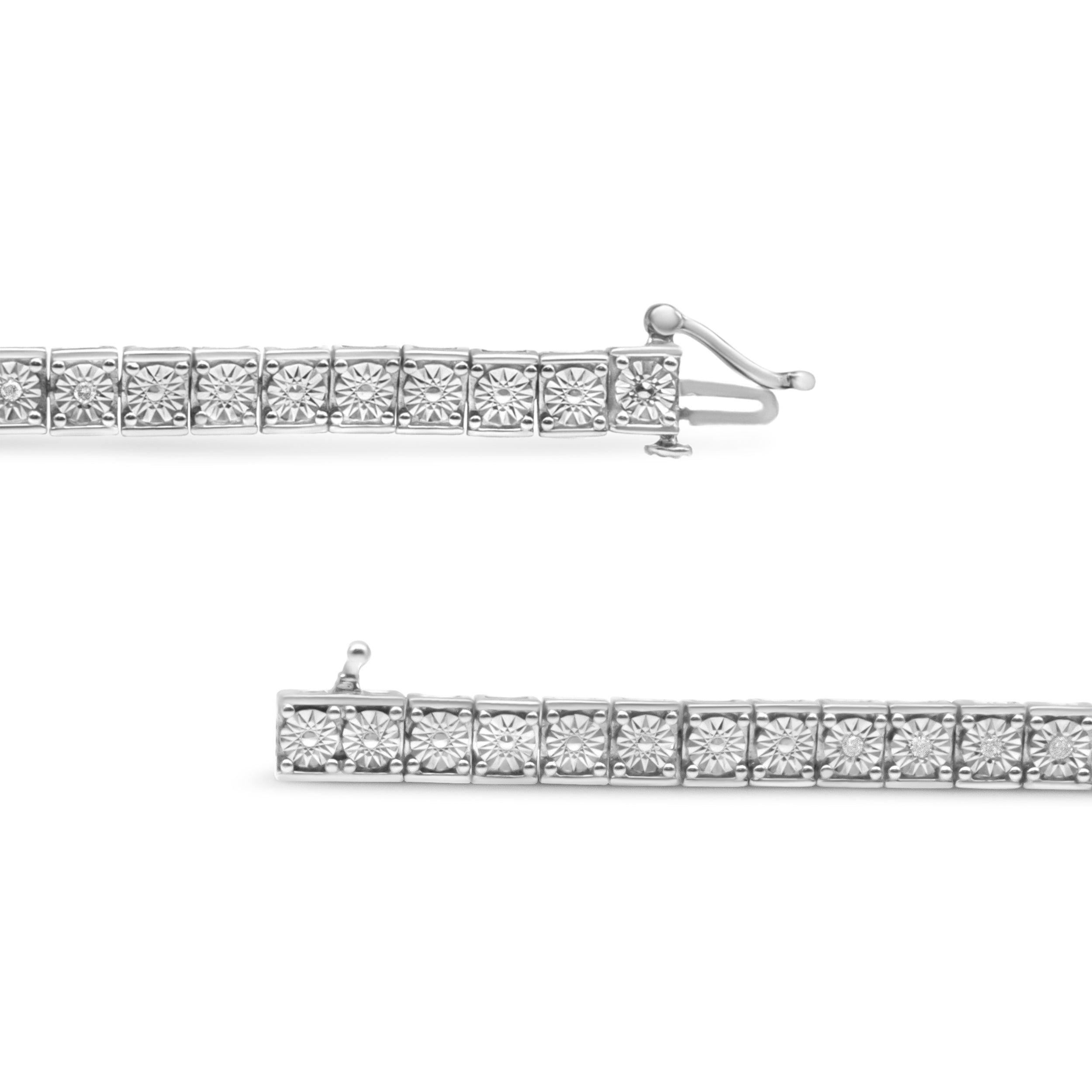 .925 Sterling Silver 1/4 Cttw Diamond Link Bracelet I-J Color, I2-I3 Clarity - Size 7.25" on sale at MyriadMart