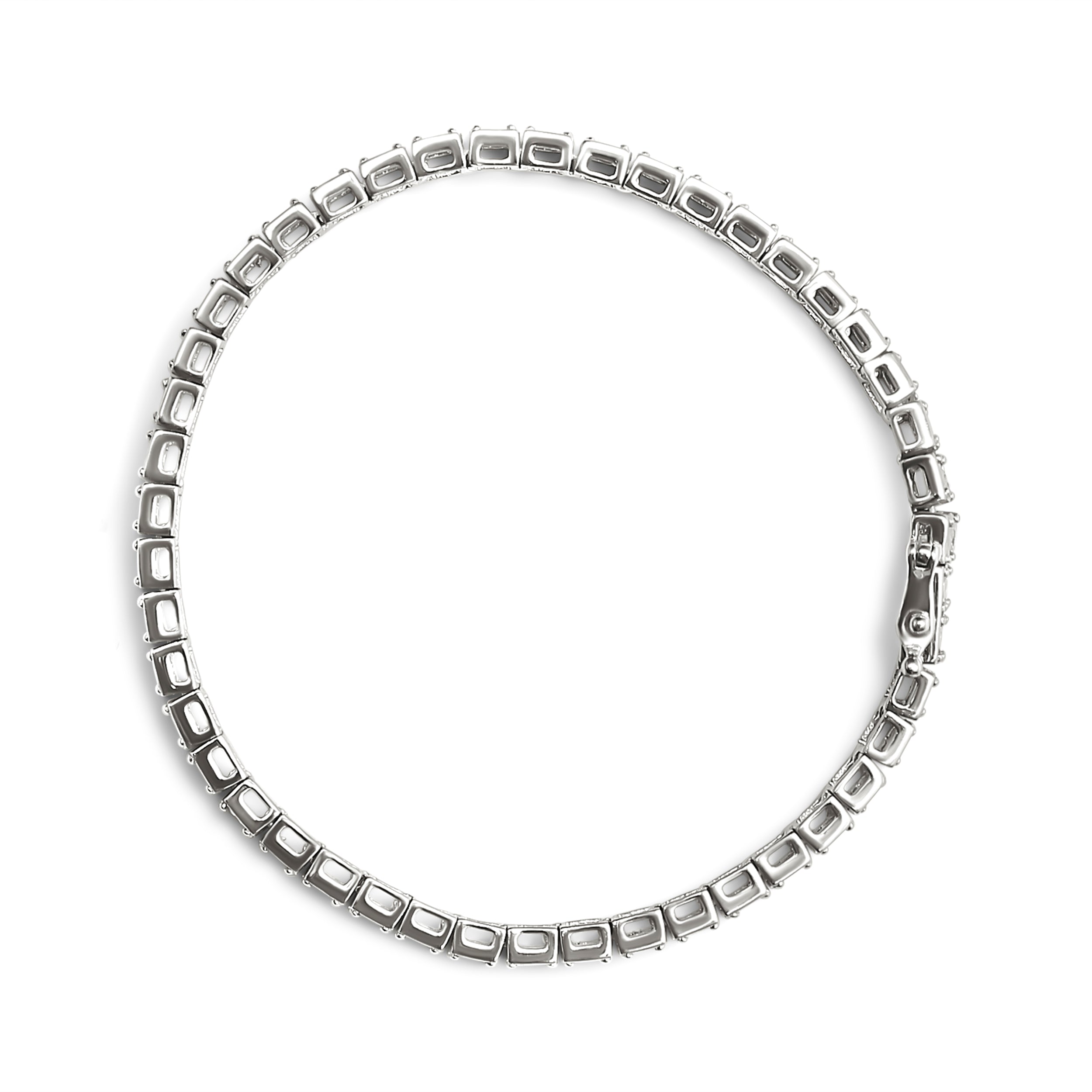 .925 Sterling Silver 1/10 Cttw Diamond 7.25" Link Bracelet I-J Color, I2-I3 Clarity on sale at MyriadMart