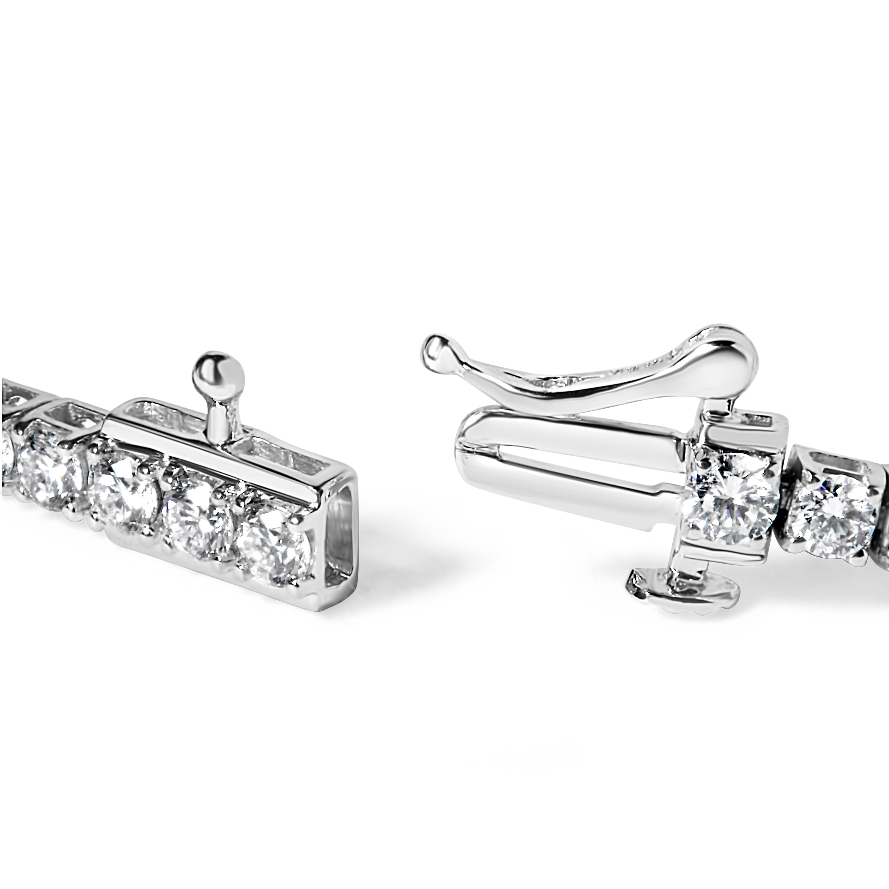 14K White Gold 4.0 Cttw Classic Lab-Grown Diamond Tennis Bracelet F-G Color, VS2-SI1 Clarity - 7" Inches on sale at MyriadMart