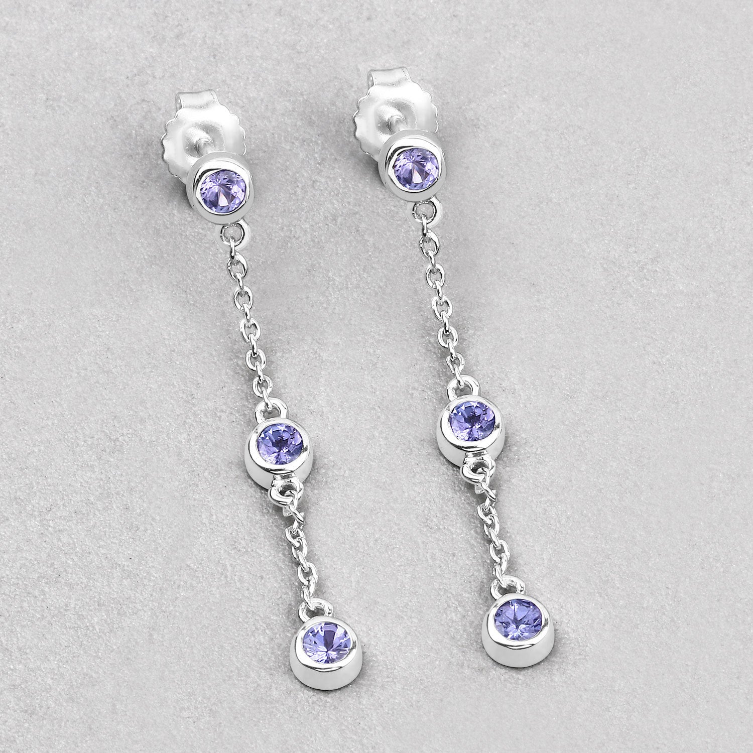 0.60 Carat Genuine Tanzanite .925 Sterling Silver Earrings on sale at MyriadMart