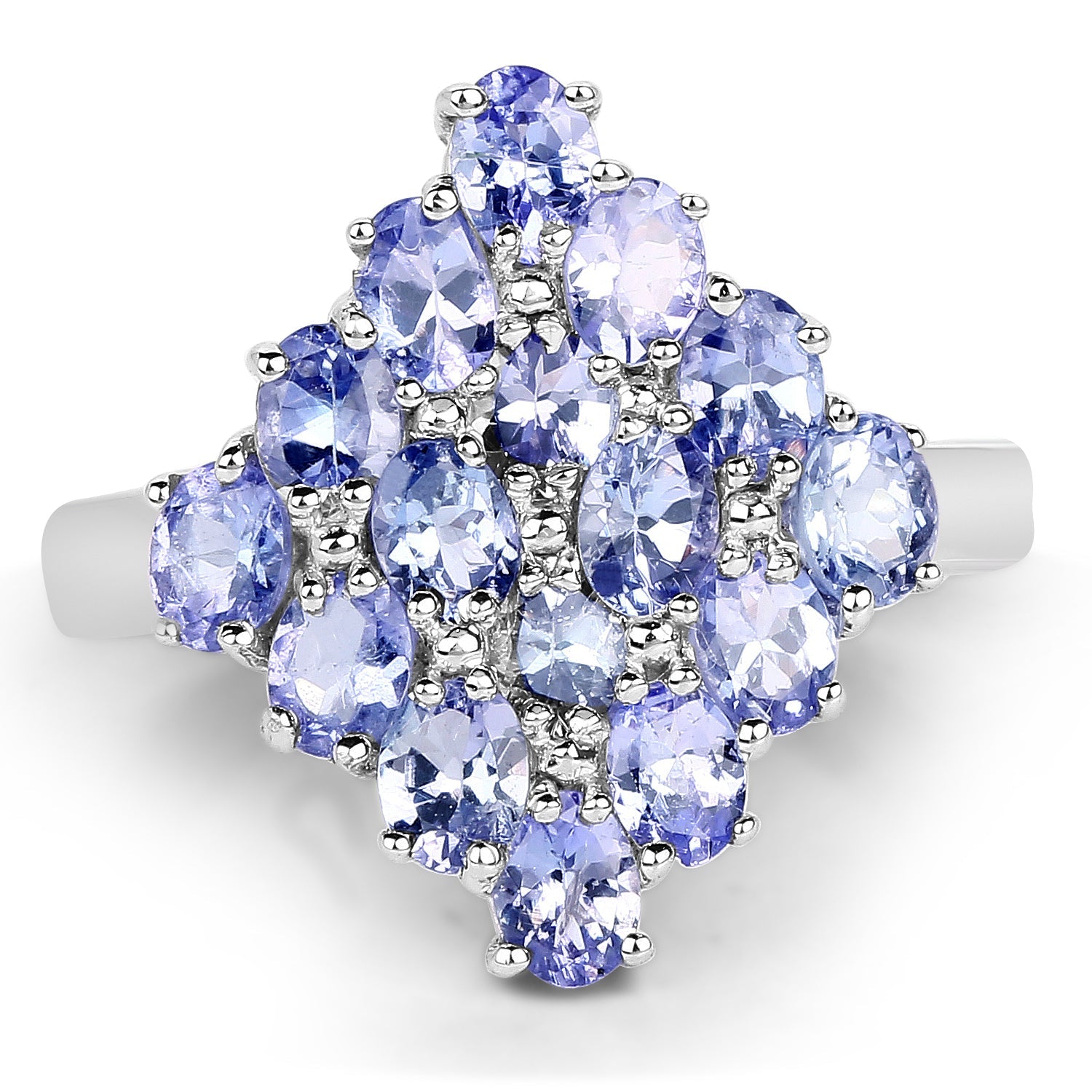 2.72 Carat Genuine Tanzanite .925 Sterling Silver Ring on sale at MyriadMart