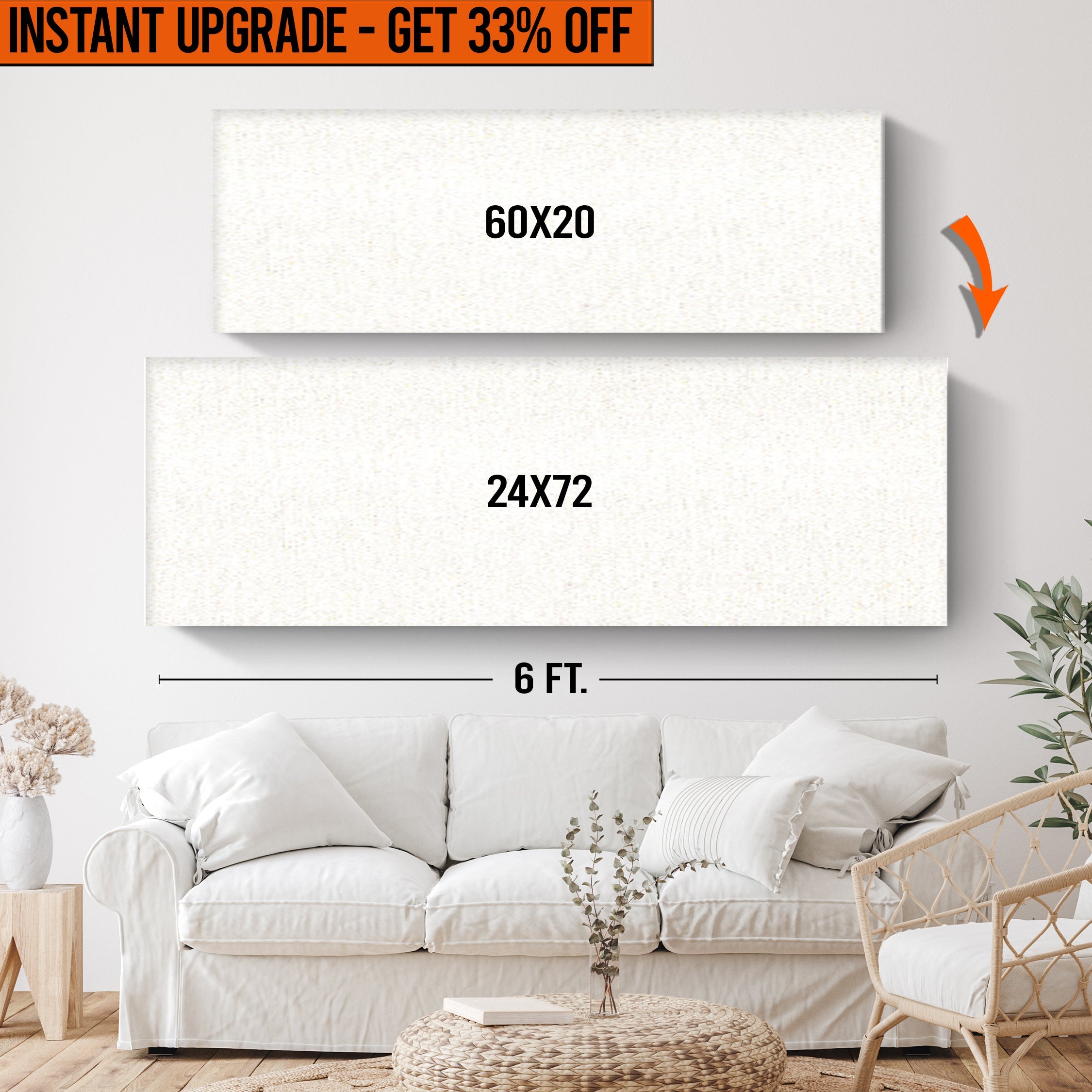 Upgrade Your 60x20 Inches Canvas To 24x72 Inches Canvas on sale at MyriadMart