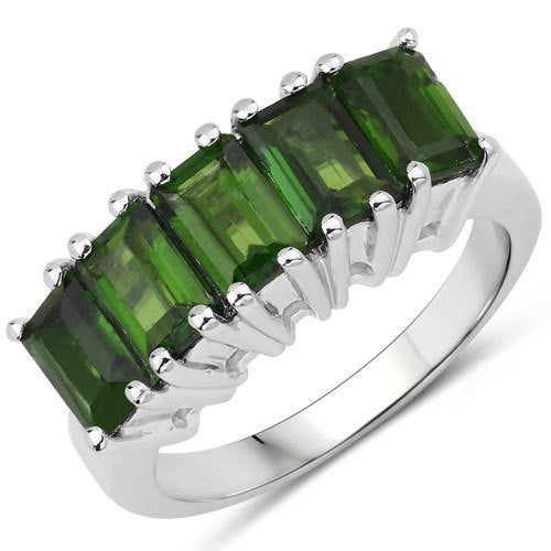 3.25 Carat Genuine Chrome Diopside .925 Sterling Silver Ring on sale at MyriadMart