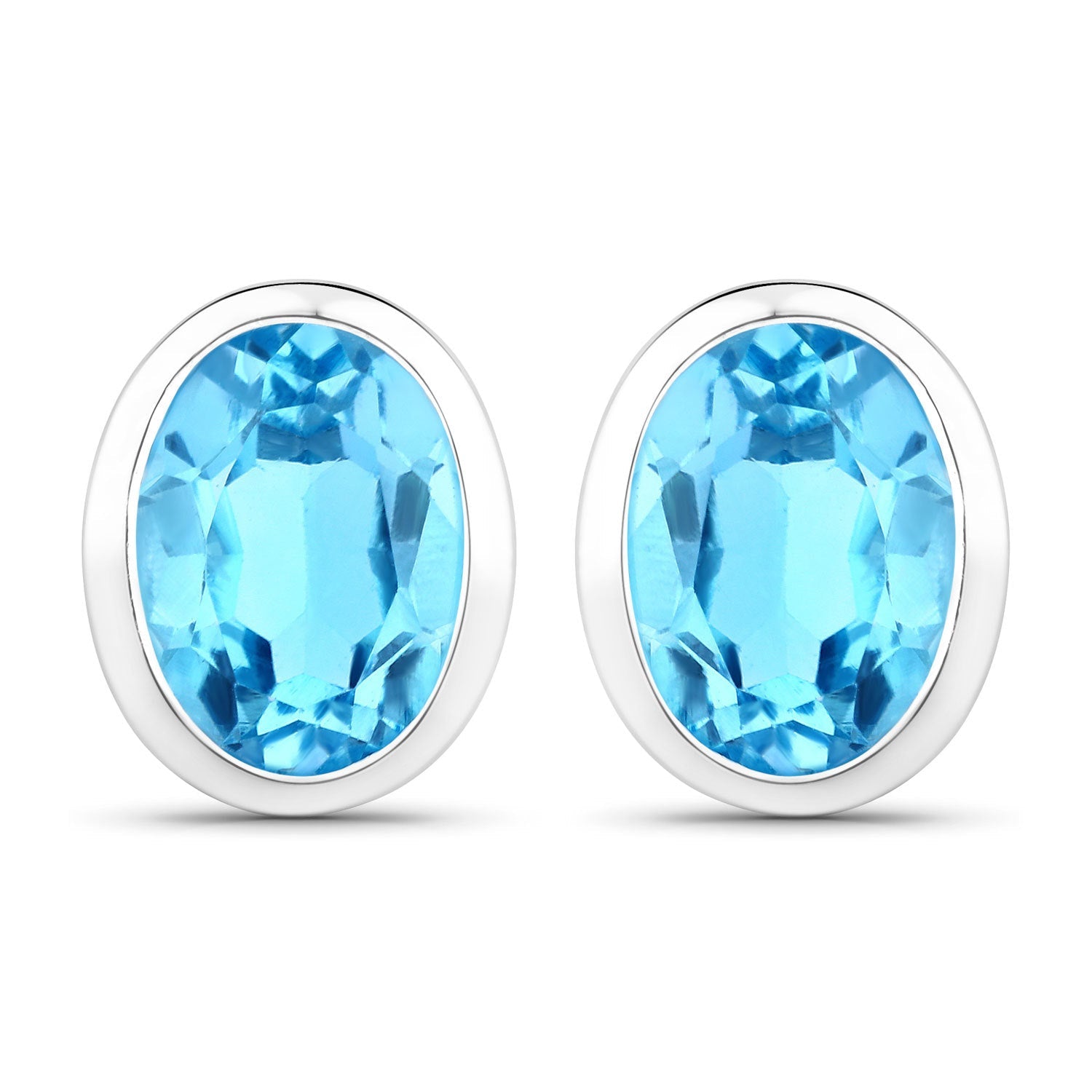 4.00 Carat Genuine Swiss Blue Topaz .925 Sterling Silver Earrings on sale at MyriadMart