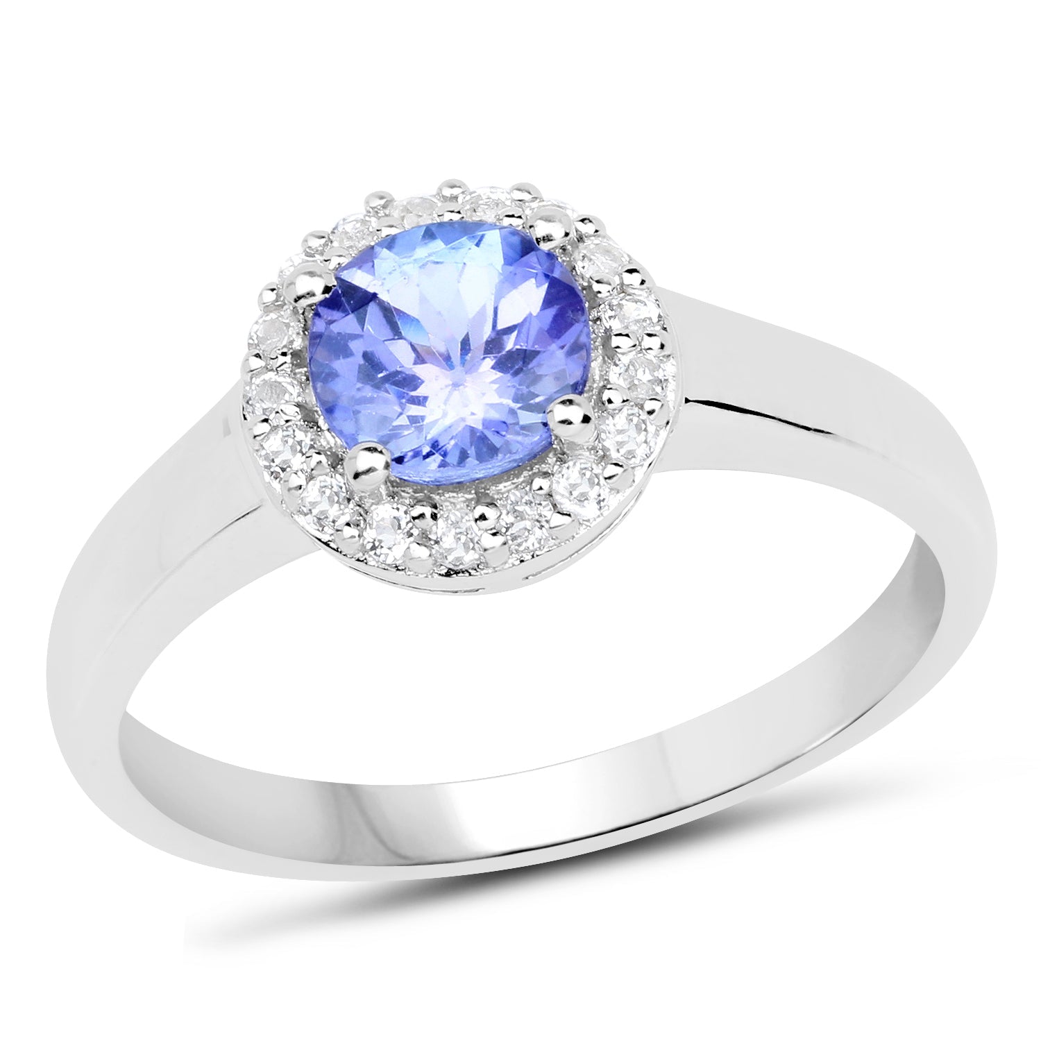 3.77 Carat Genuine Tanzanite and White Topaz .925 Sterling Silver 3 Piece Jewelry Set Ring, Earrings, and Pendant w/ Chain on sale at MyriadMart