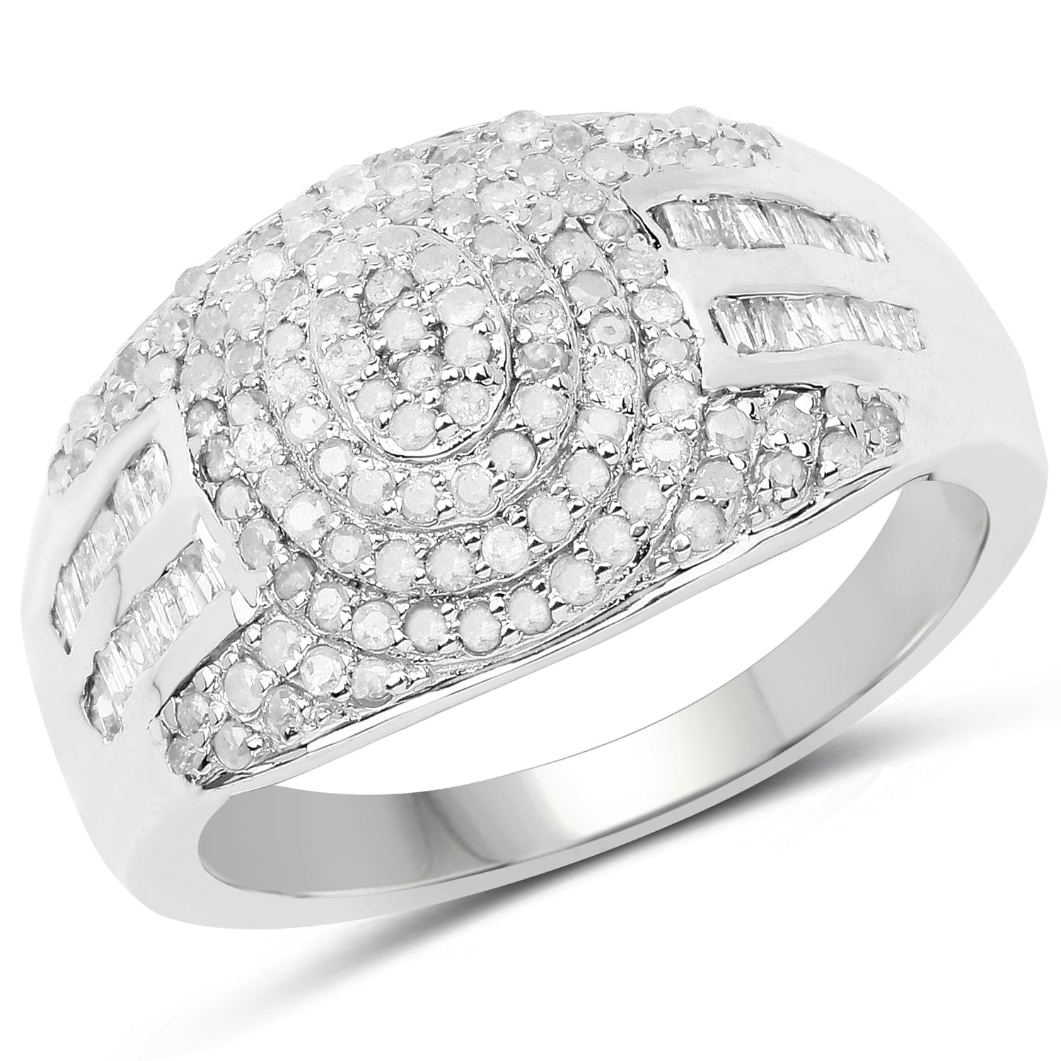1.15 Carat Genuine White Diamond .925 Sterling Silver Ring on sale at MyriadMart