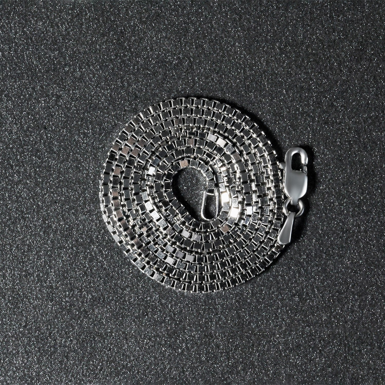 14k White Gold Classic Box Chain 1.4mm on sale at MyriadMart