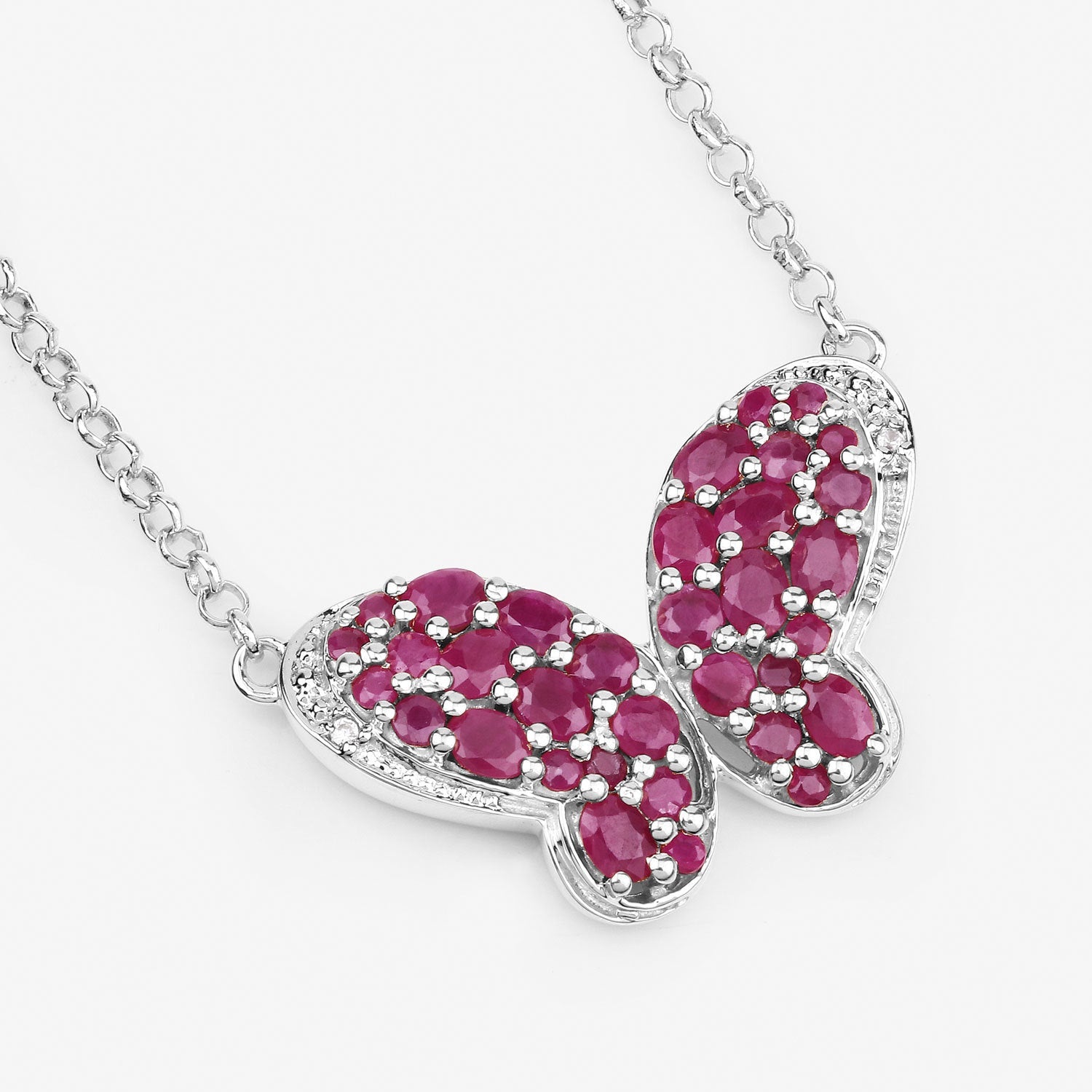 4.15 Carat Genuine Ruby and White Zircon .925 Sterling Silver Pendant on sale at MyriadMart