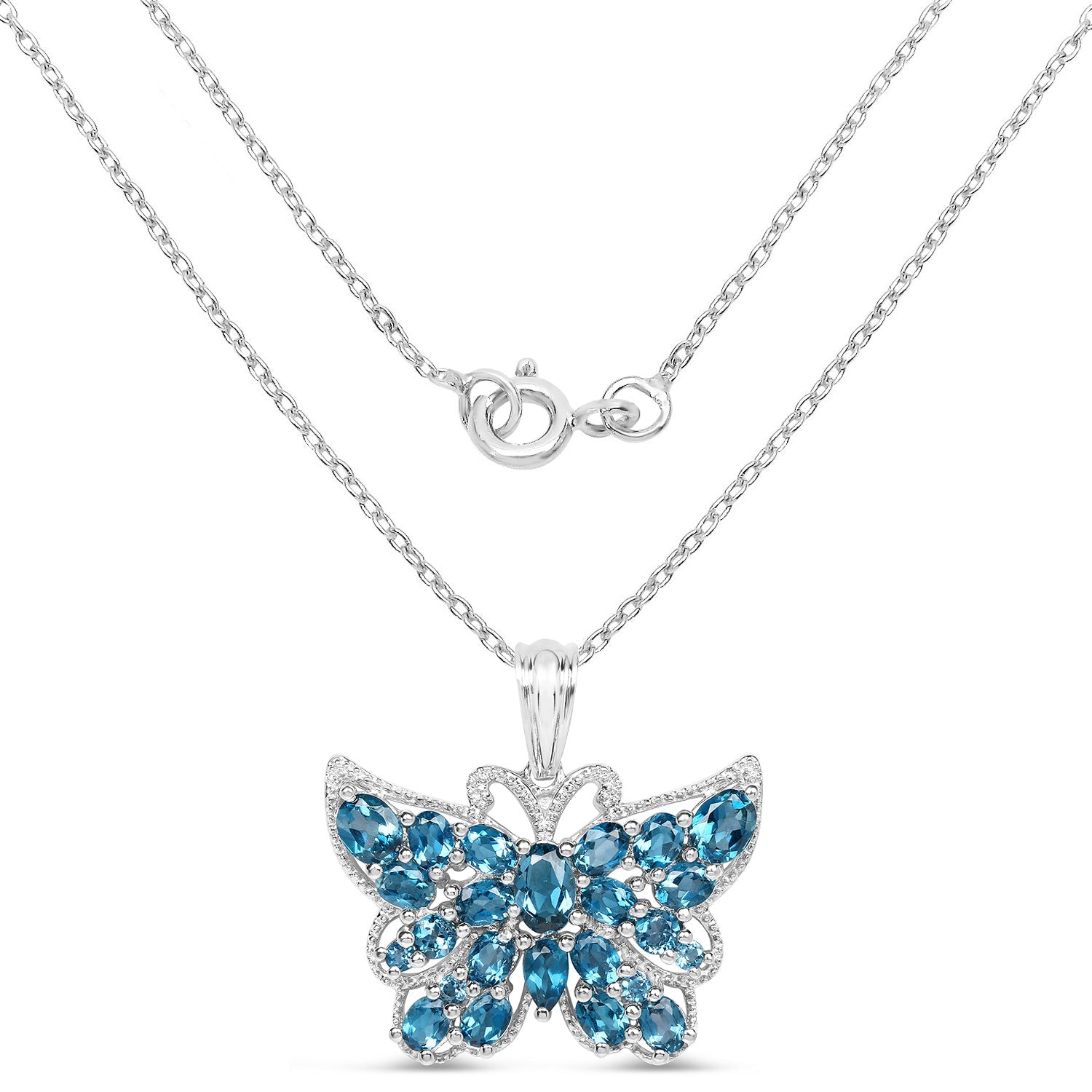 4.81 Carat Genuine London Blue Topaz .925 Sterling Silver Pendant on sale at MyriadMart