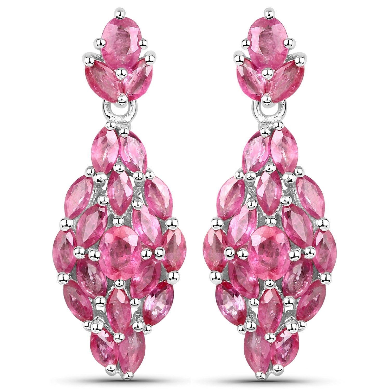 4.12 Carat Genuine Ruby .925 Sterling Silver Earrings on sale at MyriadMart