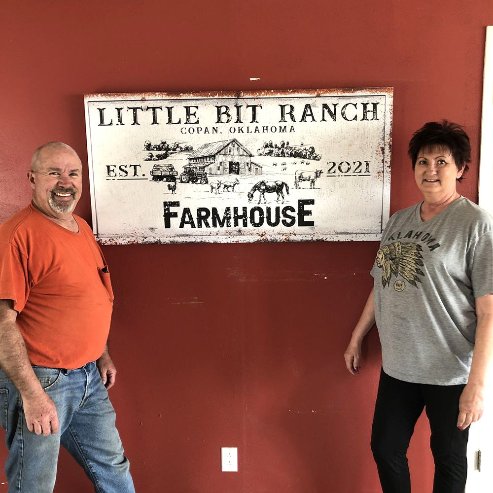 Rustic Farmhouse Personalized Sign II on sale at MyriadMart