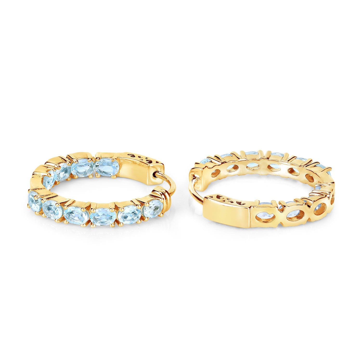 3.80 Carat Genuine Blue Topaz .925 Sterling Silver Earrings on sale at MyriadMart