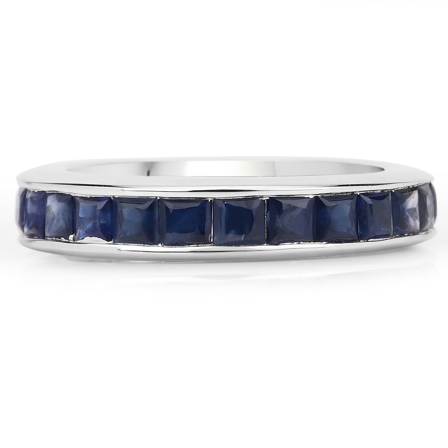 3.12 Carat Genuine Blue Sapphire .925 Sterling Silver Ring on sale at MyriadMart