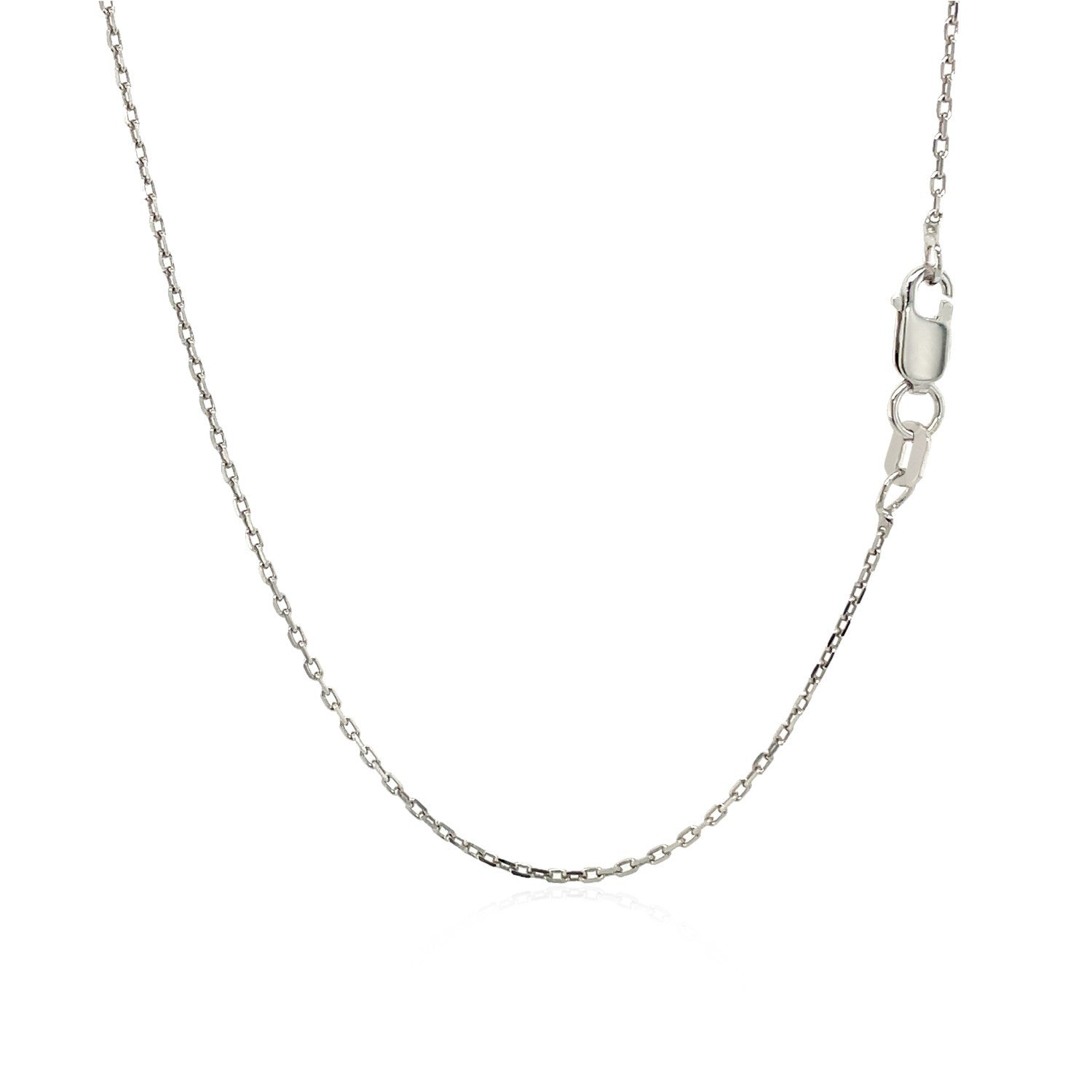 Sterling Silver Rhodium Plated Cable Chain 1.1mm on sale at MyriadMart