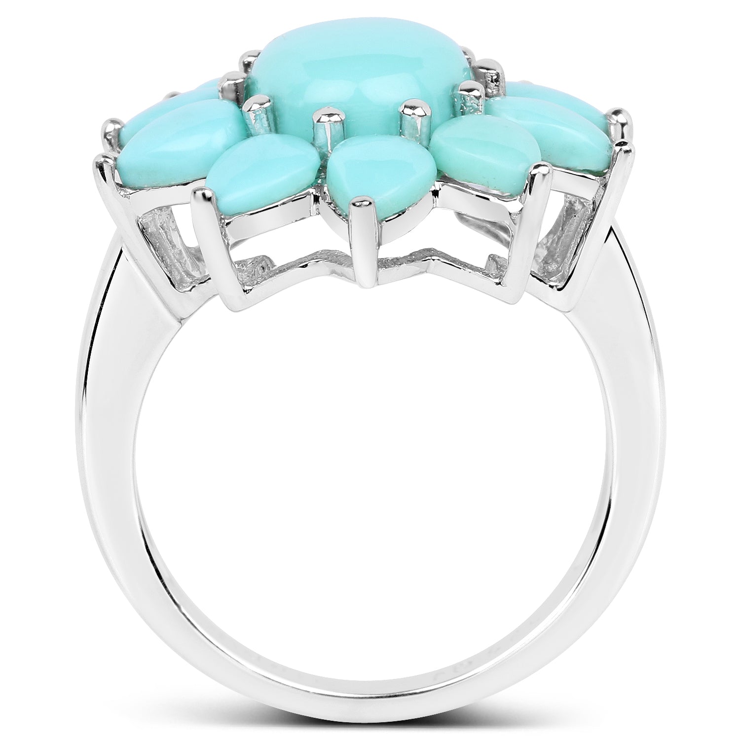 5.20 Carat Genuine Turquoise .925 Sterling Silver Ring on sale at MyriadMart