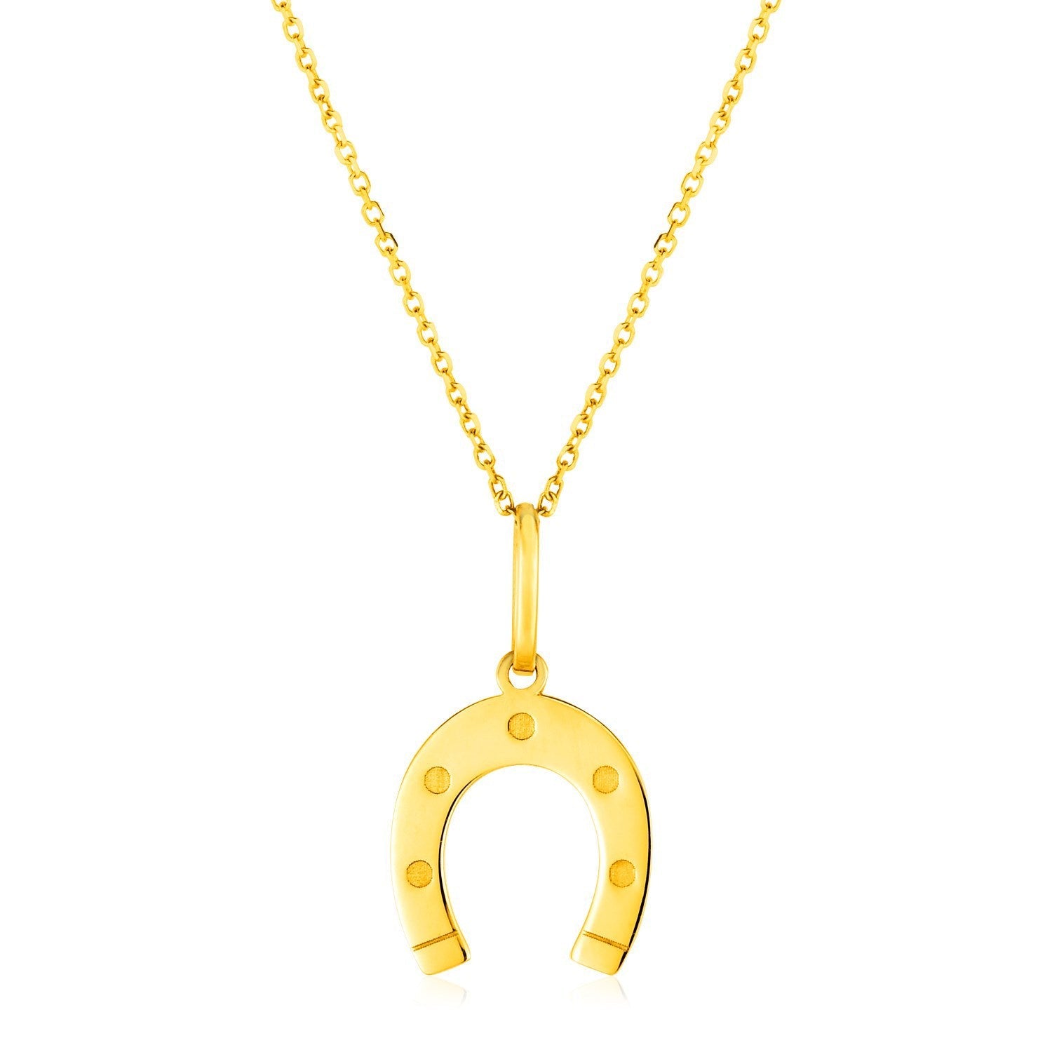 14K Yellow Gold Necklace with Horseshoe on sale at MyriadMart