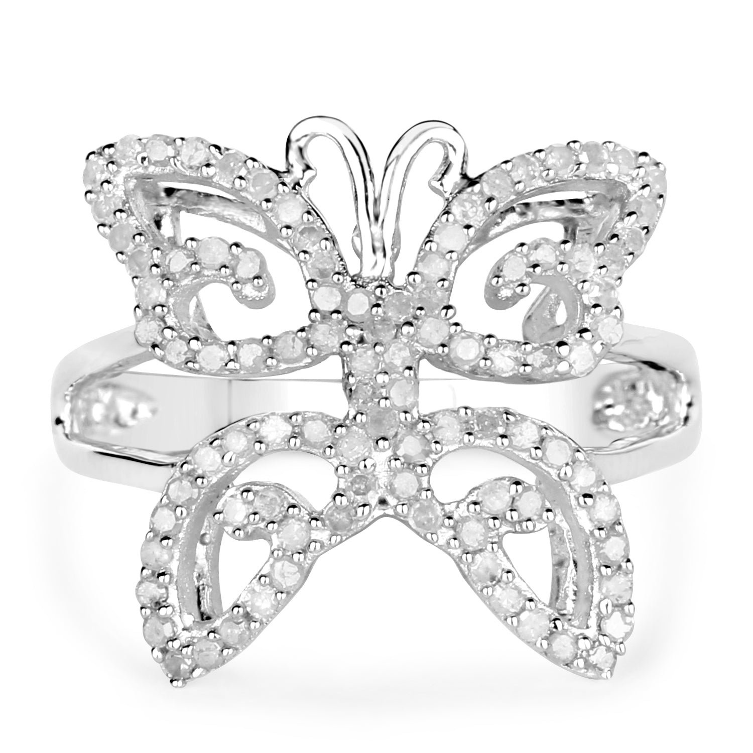 0.58 Carat Genuine White Diamond .925 Sterling Silver Ring on sale at MyriadMart