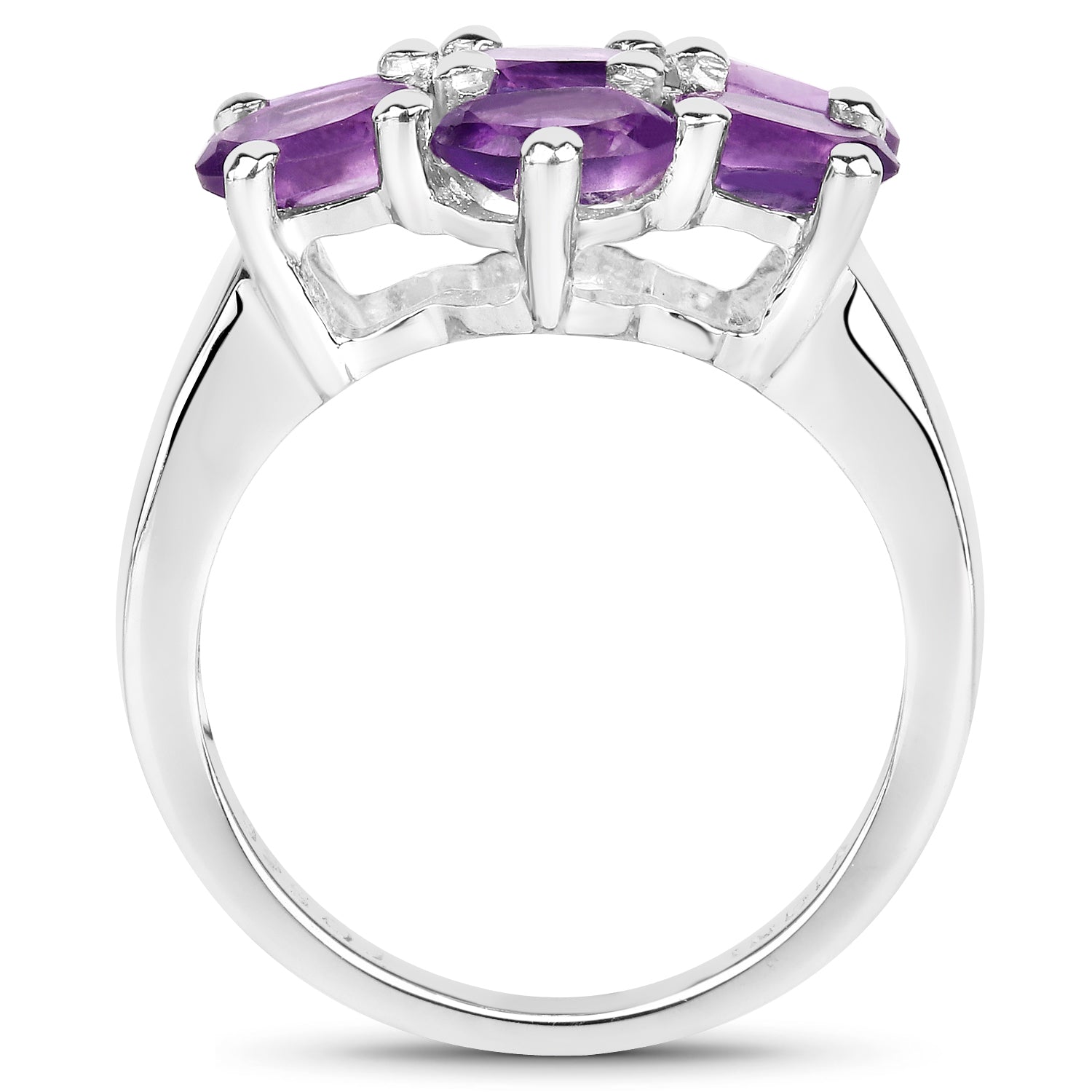 3.01 Carat Genuine Amethyst .925 Sterling Silver Ring on sale at MyriadMart